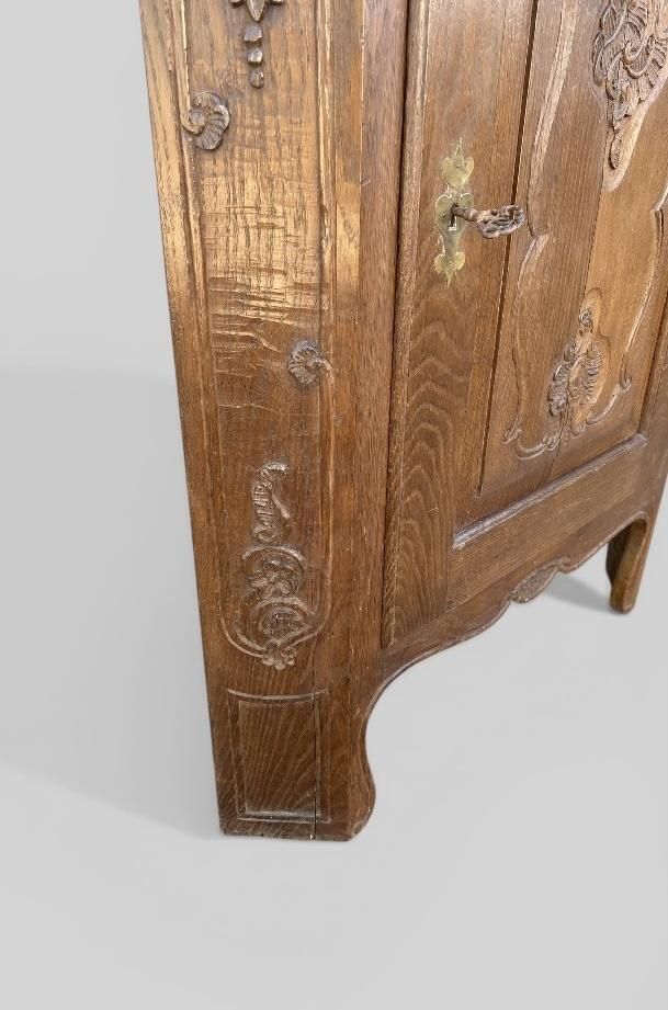 Late 19th Century French Oak Provincial Corner Cupboard photo furniture