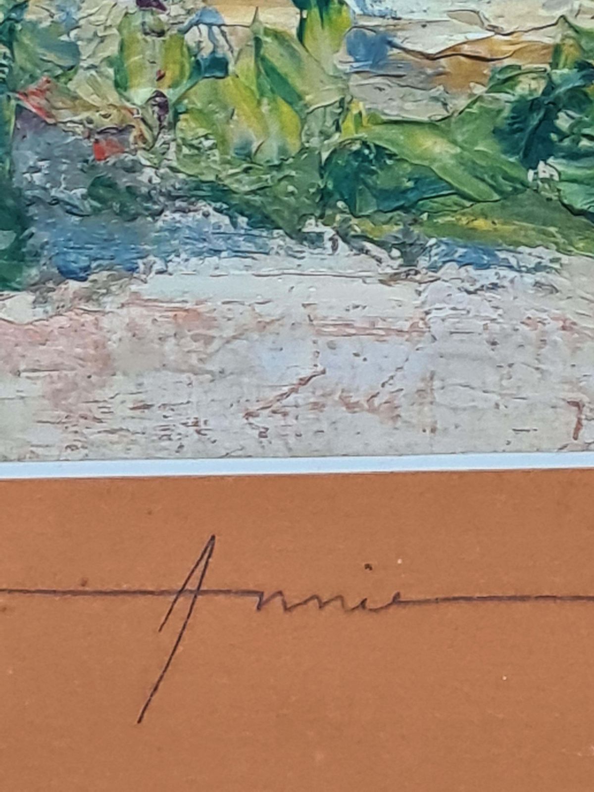 The Geraniums Impressionist Oil Painting On Board, Late 20th Century photo buy