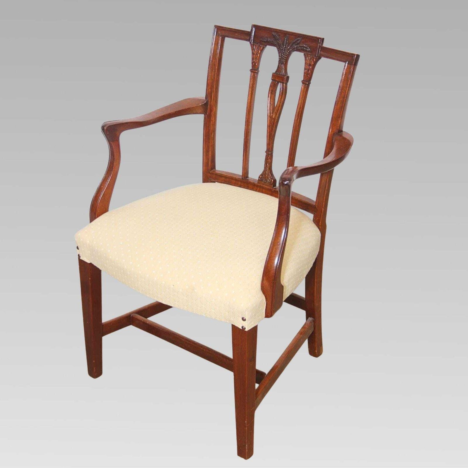 Original Quality Antique Hepplewhite Style Set Of Six Vintage Dining Chairs photo for sale