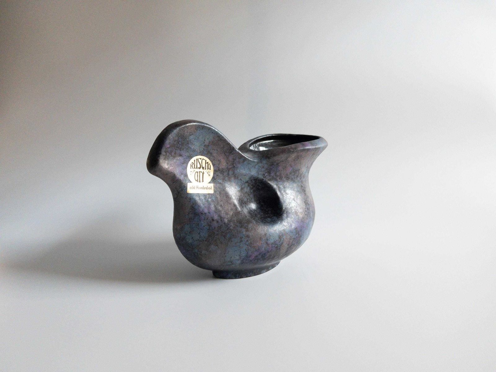 Ruscha Purple Bird Vase   West German Art Pottery   Form G 1 photo Home Decor