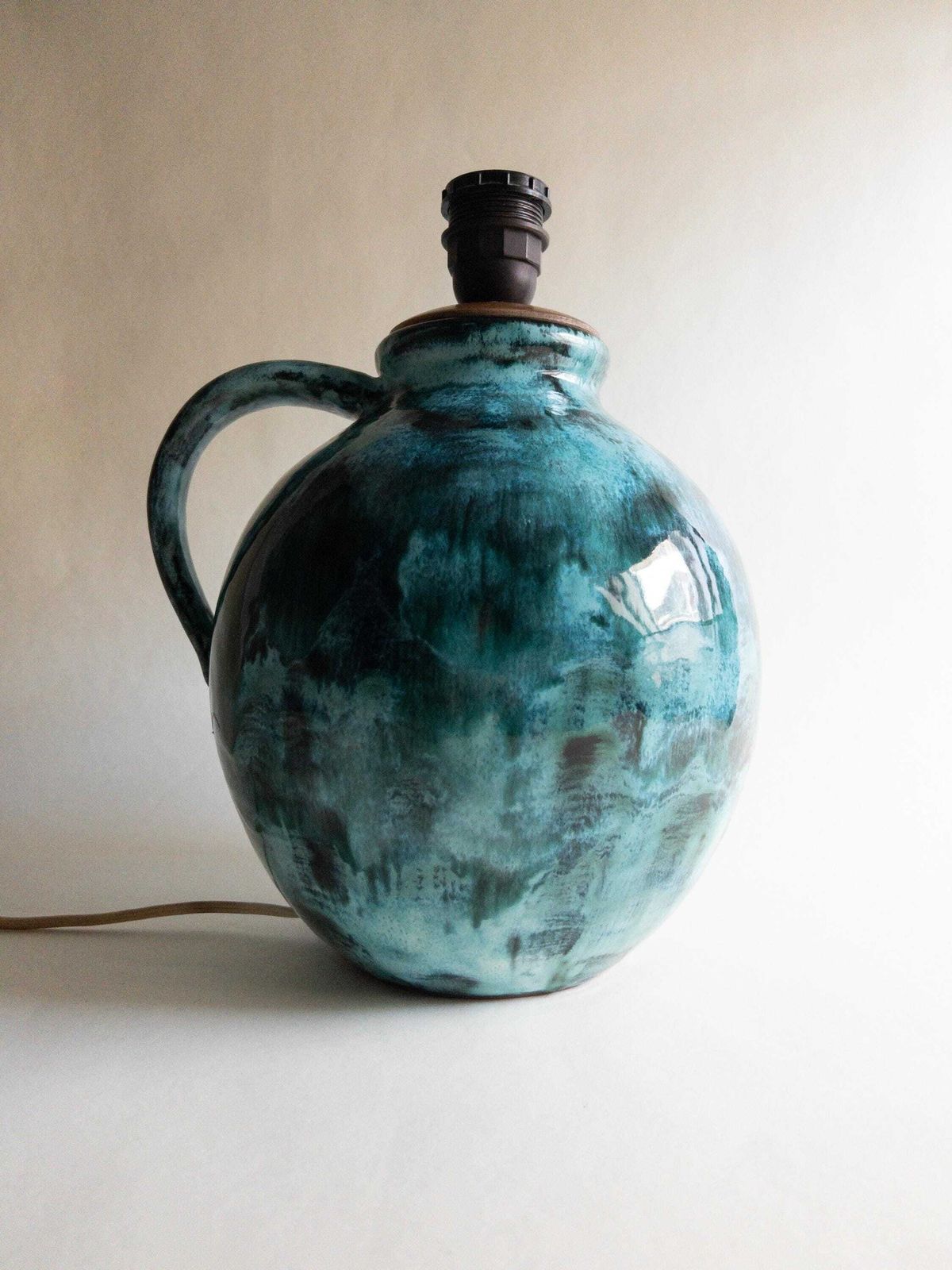 Gustav Spörri Ceramic Table Lamp Base, Swiss Mid Century Pottery photo for sale