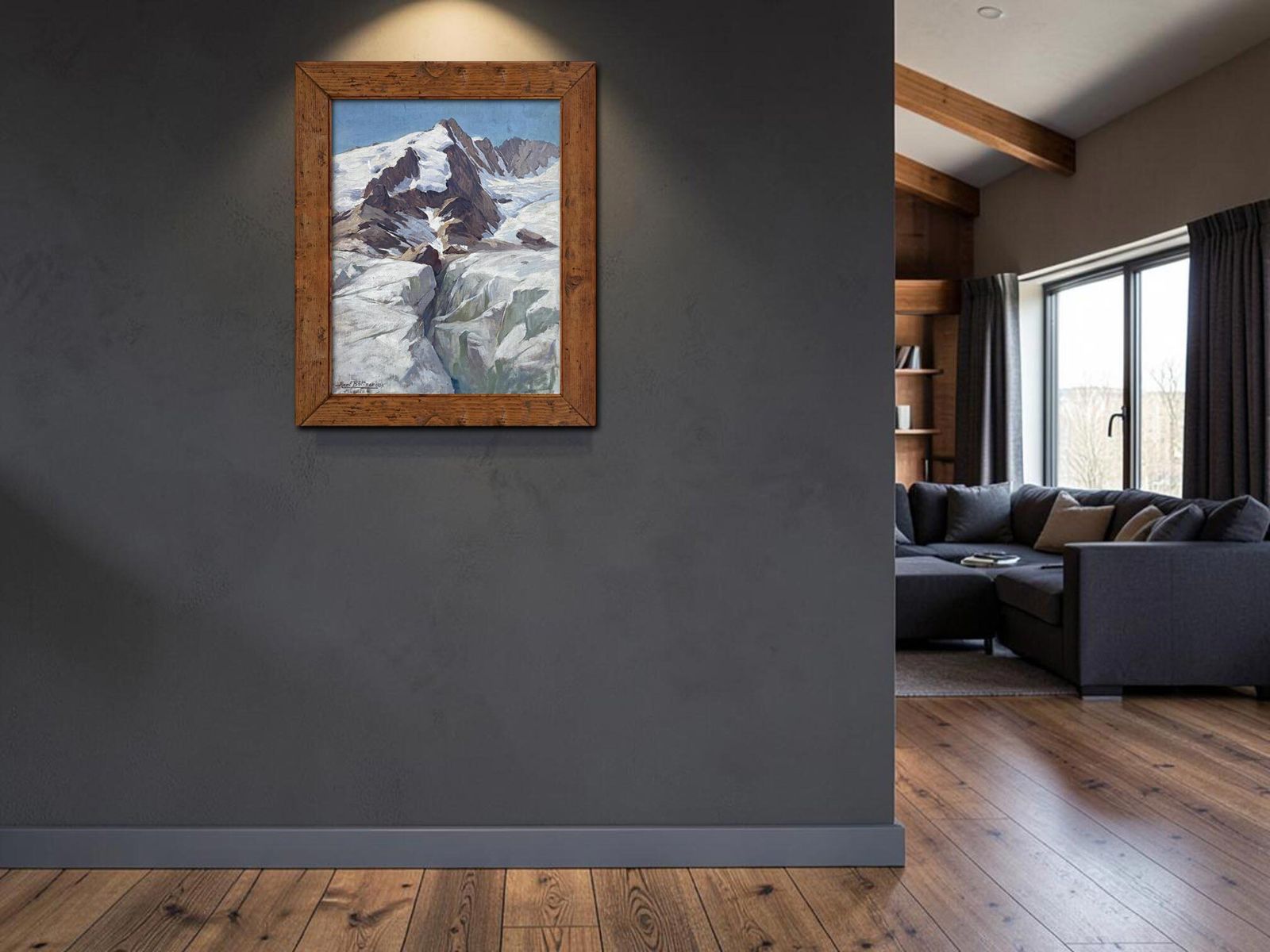 Mont Blanc – Oil Painting On Panel – Karl Böttner, 1939 photo furniture