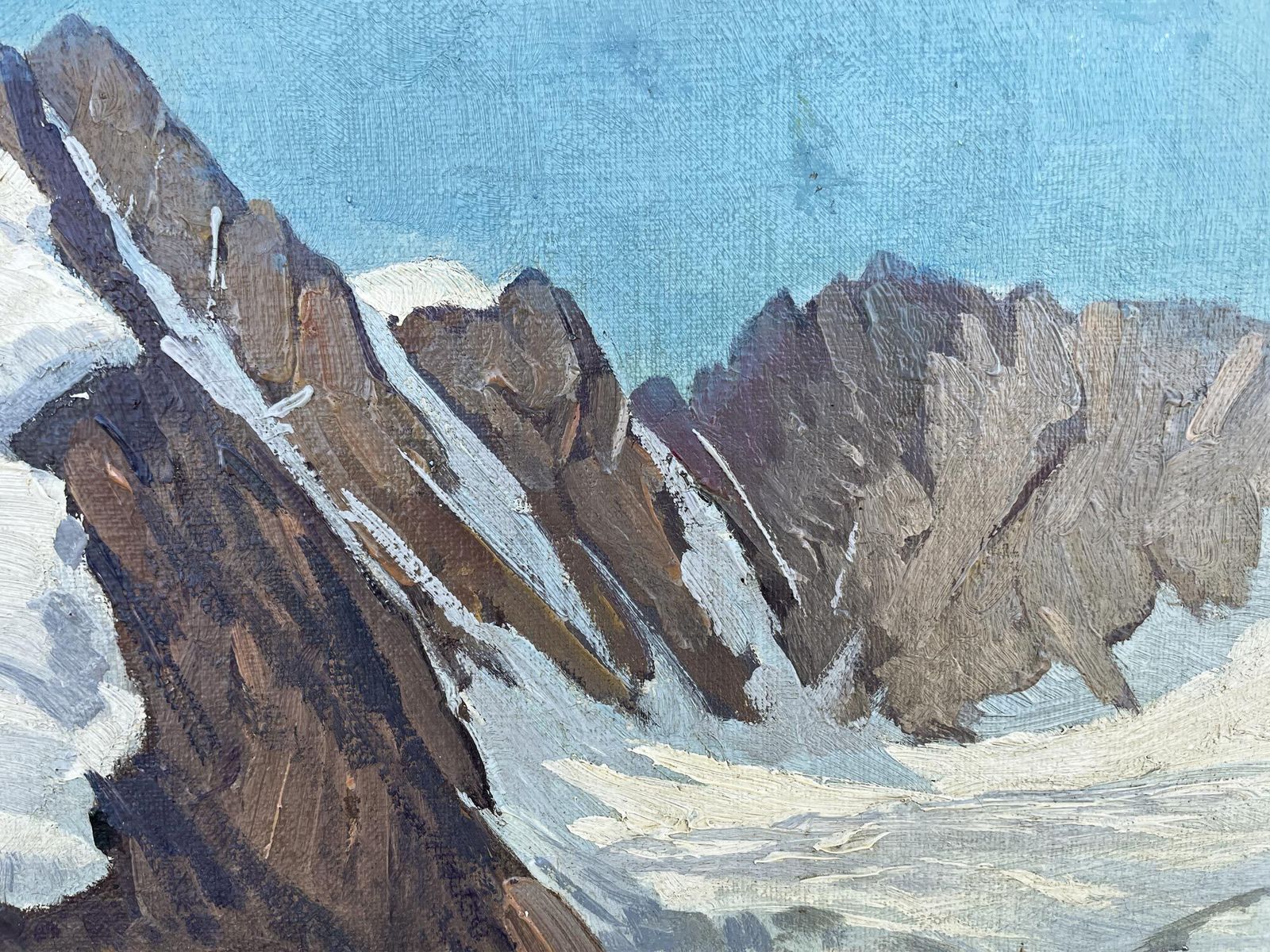 Mont Blanc – Oil Painting On Panel – Karl Böttner, 1939 photo vinterior