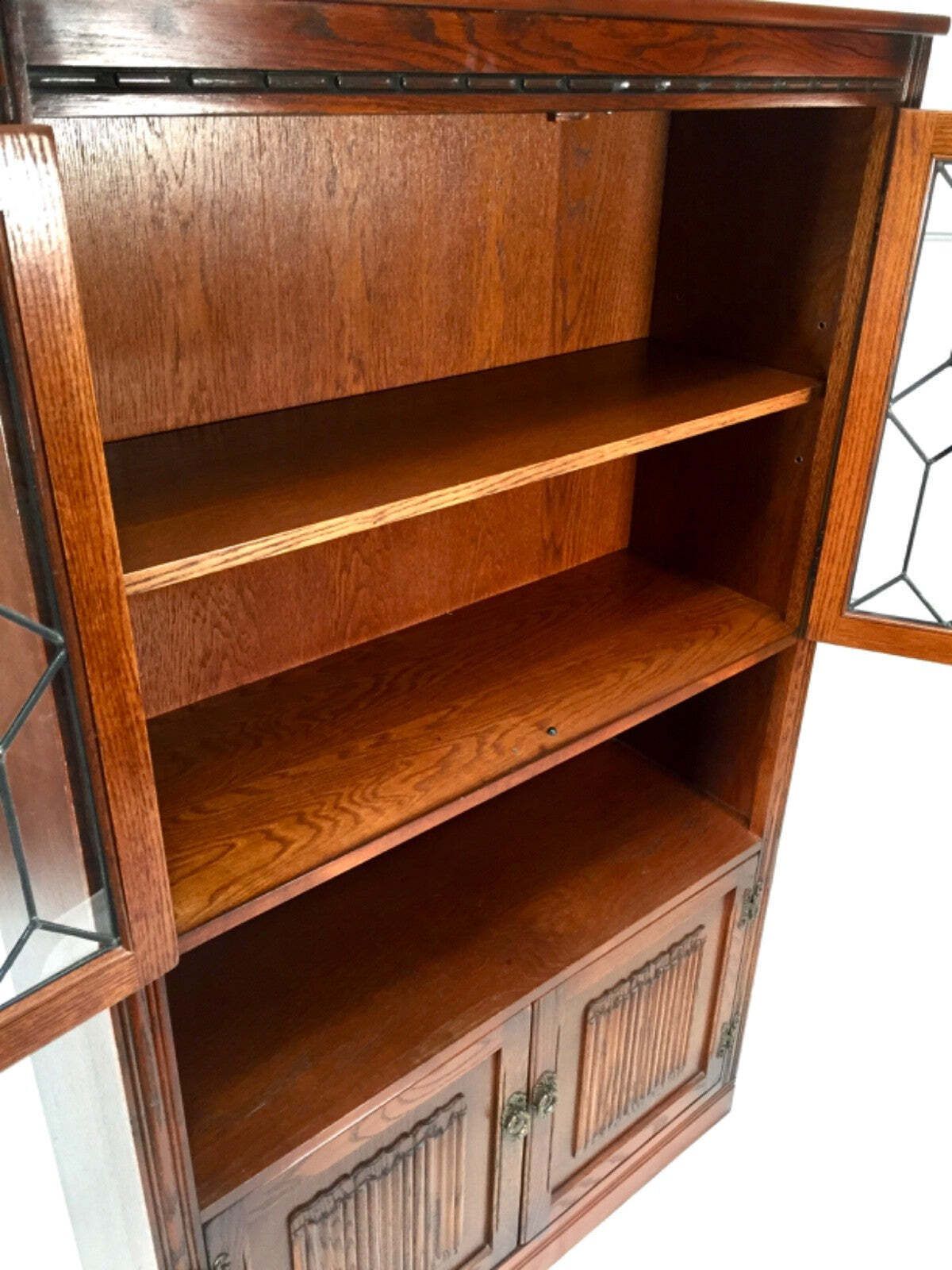 Vintage Wood Bros Old Charm Wooden & Glazed Fronted Shelving Cabinet / Bookcase photo Furniture