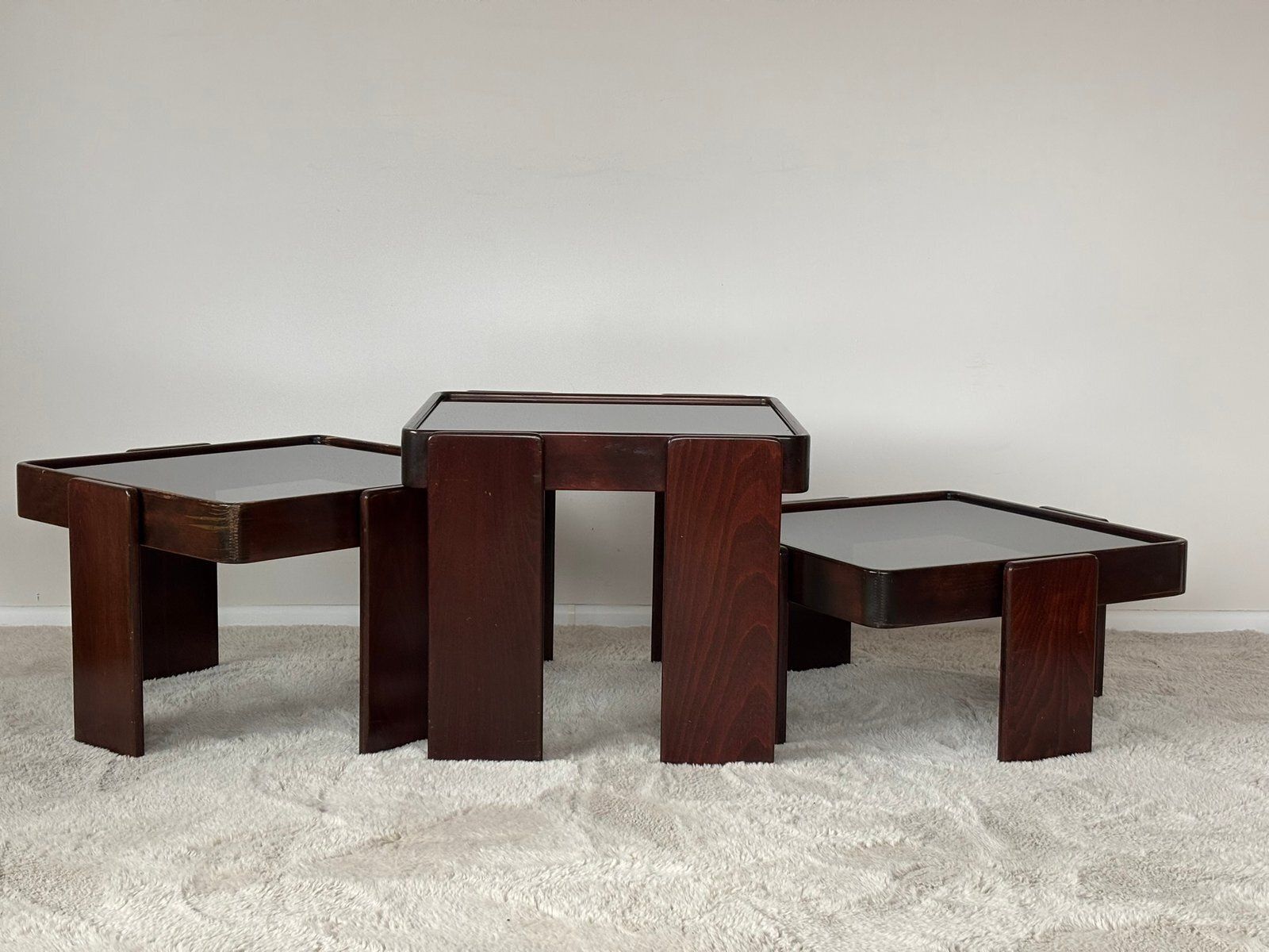 Vintage Italian Nesting Tables By Gianfranco Frattini For Cassina, Set Of 3 photo 1881.0