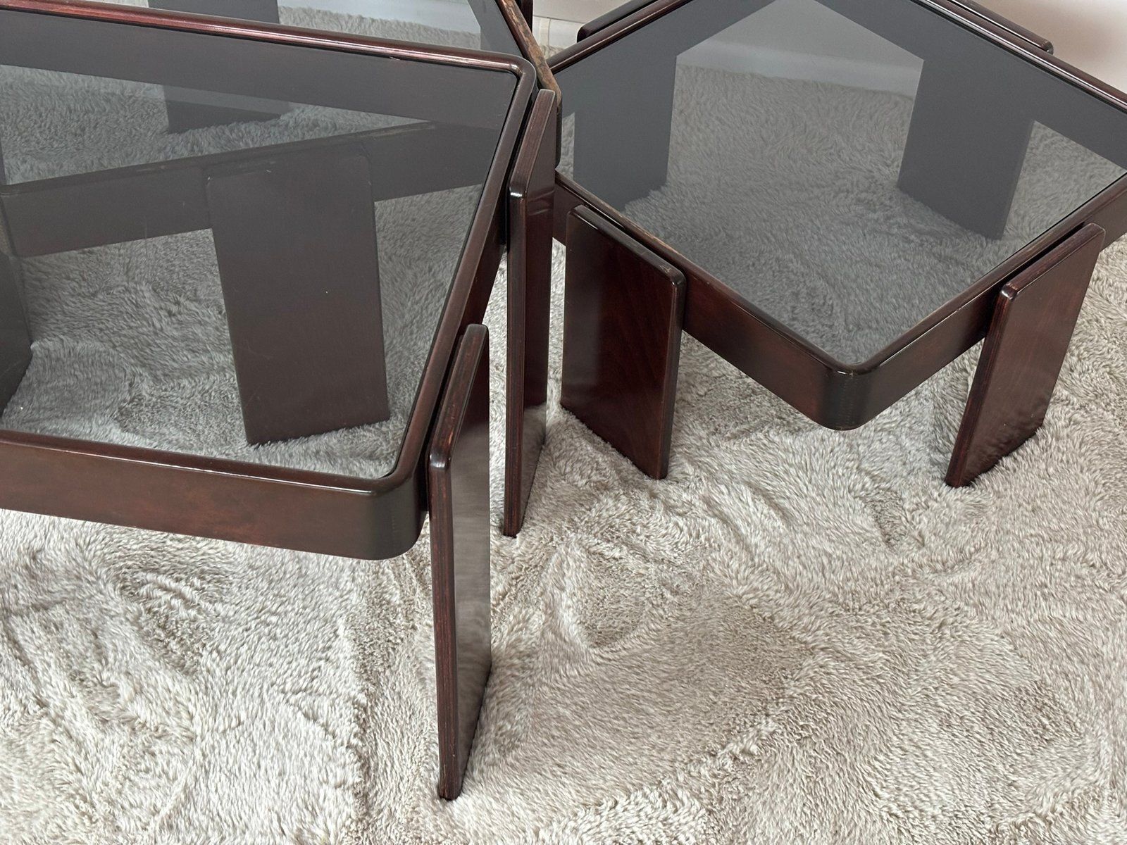 photo for sale Vintage Italian Nesting Tables By Gianfranco Frattini For Cassina, Set Of 3