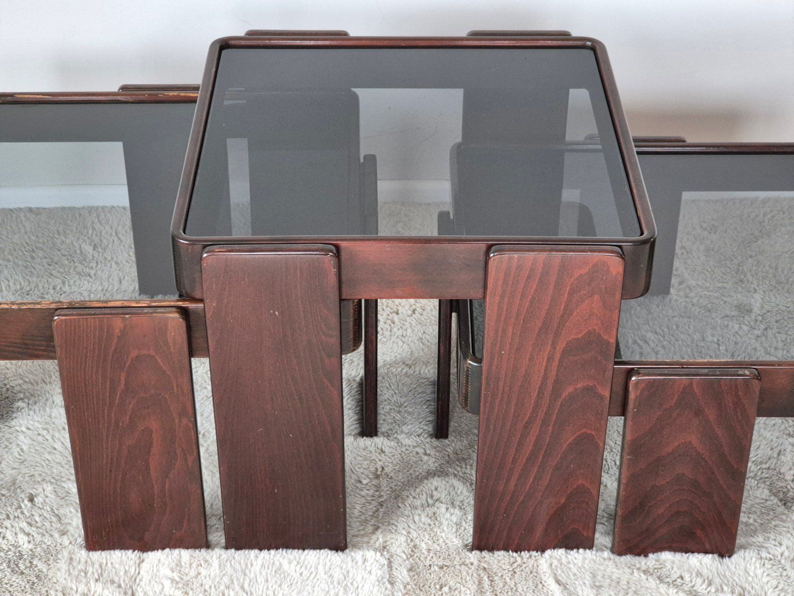 photo vintage Vintage Italian Nesting Tables By Gianfranco Frattini For Cassina, Set Of 3