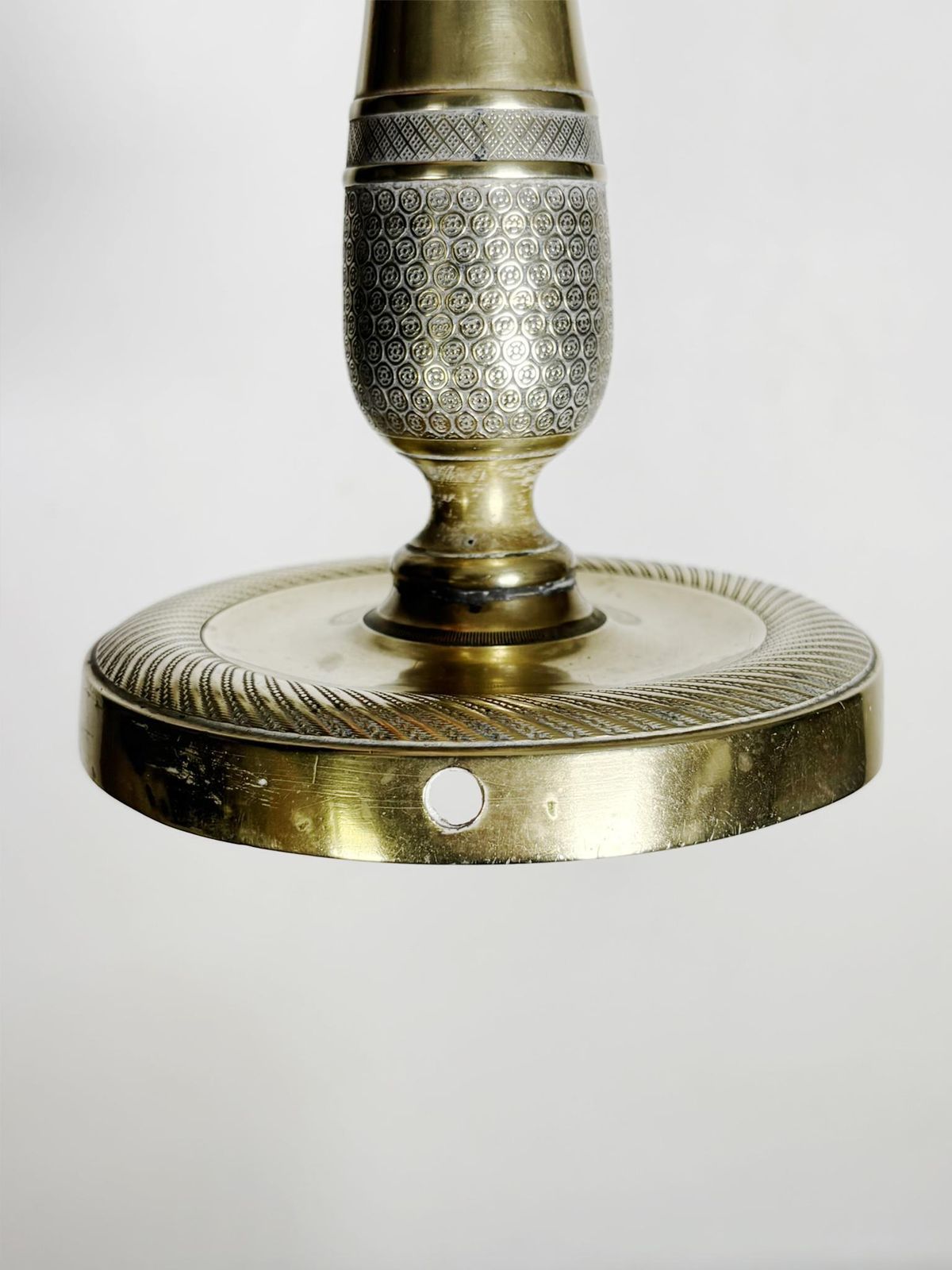 Pair Of Brass Candlesticks, France, 19th Century photo vintage