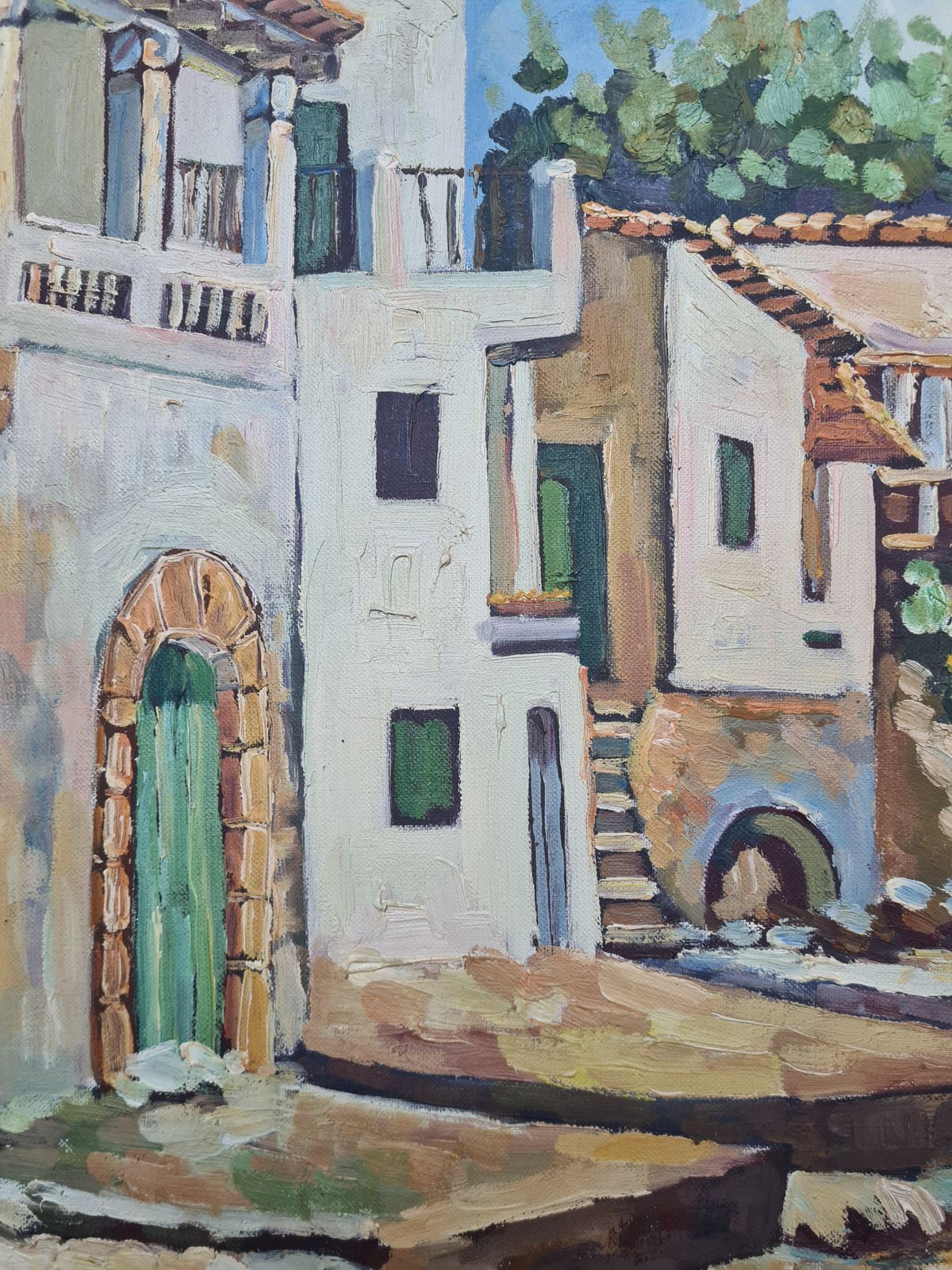 The Mediterranean Coast, Oil On Canvas Painting, Signed, Late 20th Century photo Art
