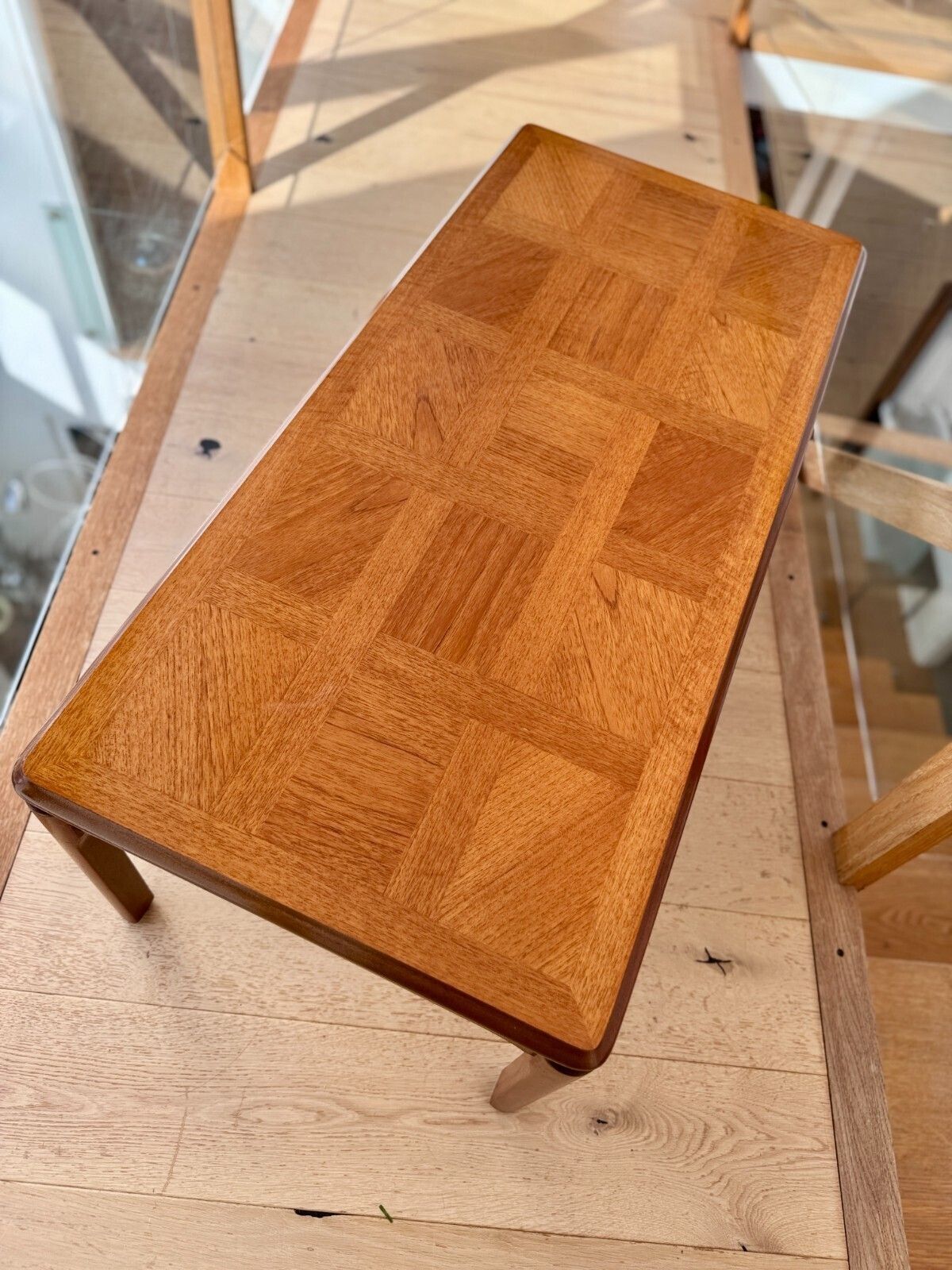 Vintage Nathan Furniture Teak Coffee Table With A Parquet Top photo Furniture