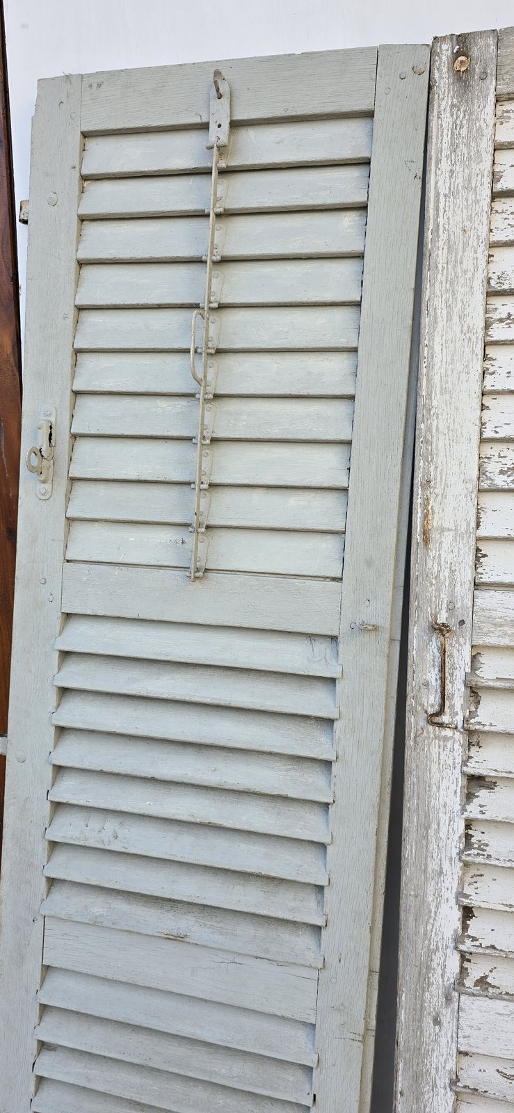 A Pair Of Tall Antique French Louvred Shutters photo Home Fixtures