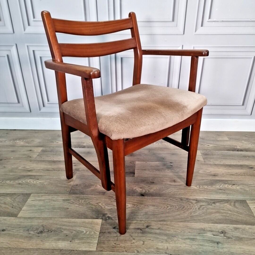 Retro Desk Arm Chair Vintage Mid Century Danish Style Dining Office Seat 1970s