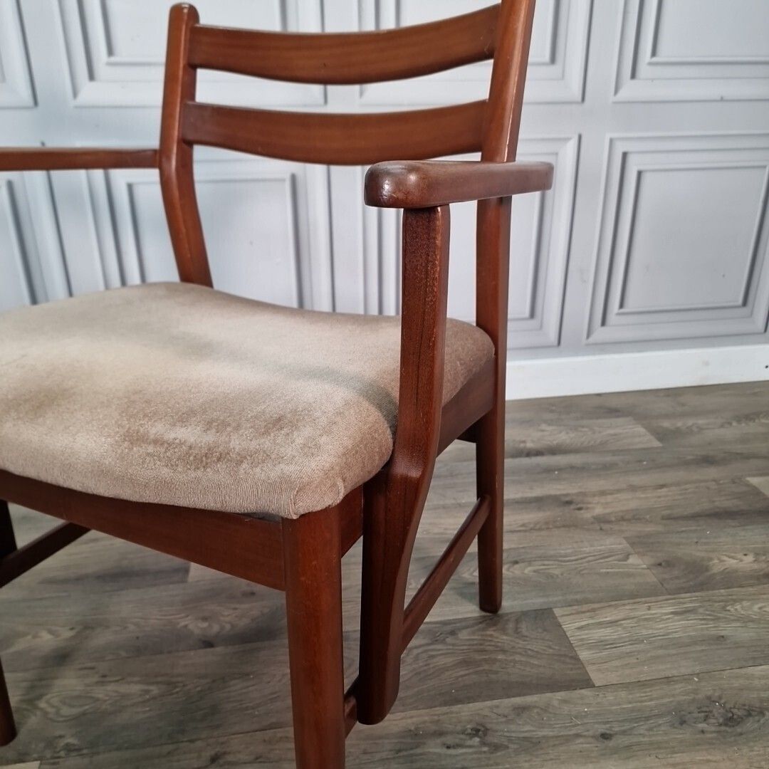 140.0 Retro Desk Arm Chair Vintage Mid Century Danish Style Dining Office Seat 1970s photo