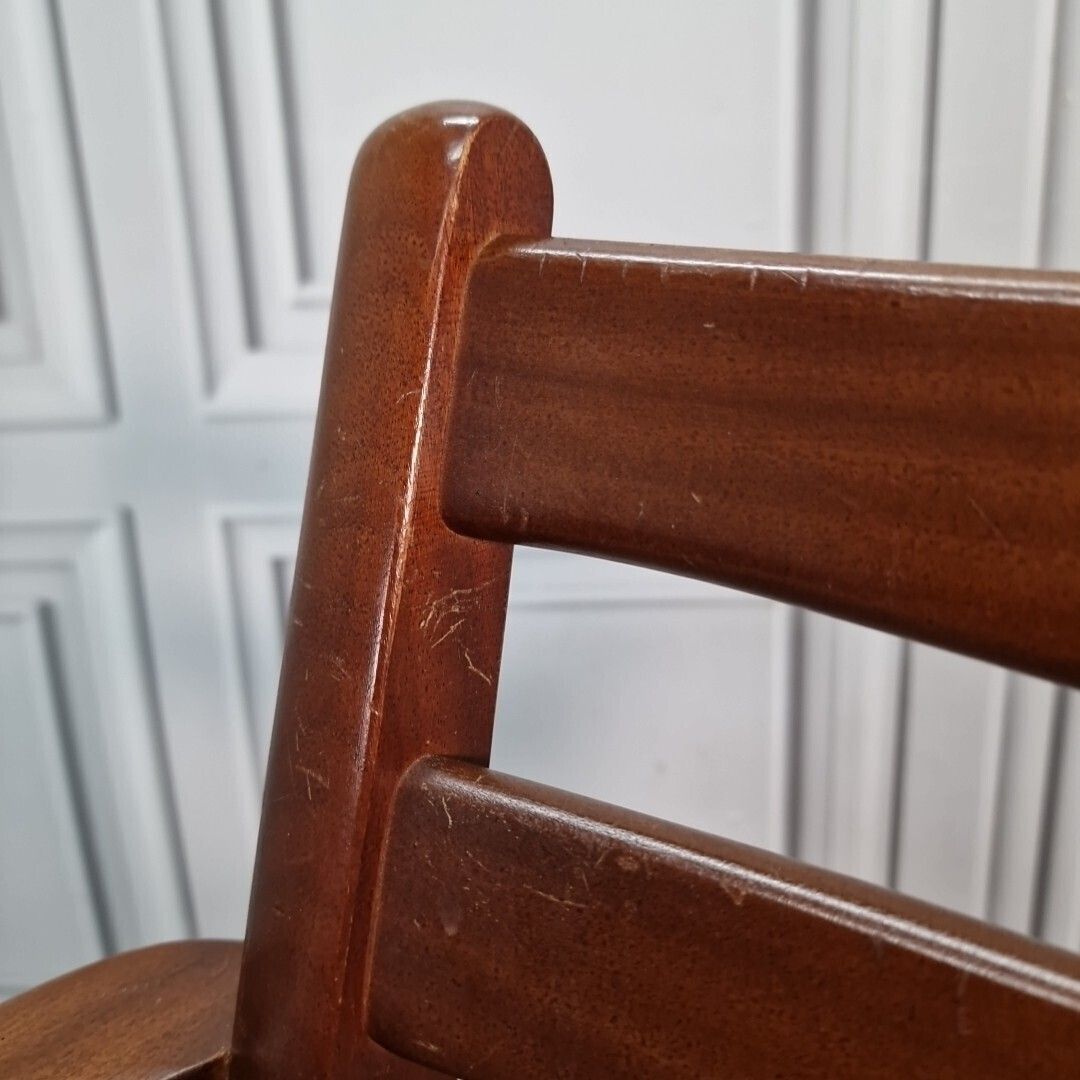 photo vintage Retro Desk Arm Chair Vintage Mid Century Danish Style Dining Office Seat 1970s