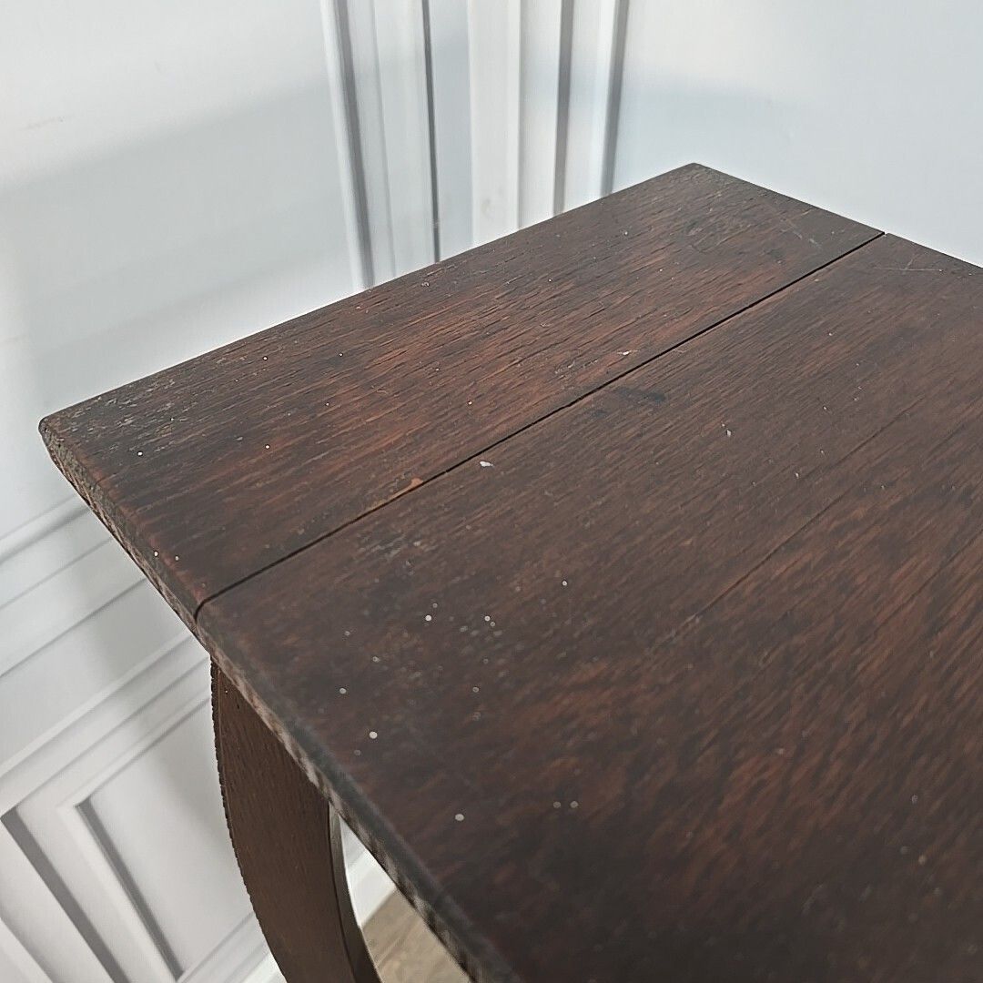 photo for sale Antique Plant Stand Arts & Crafts Solid Oak – Tall Two Tier Display Wooden