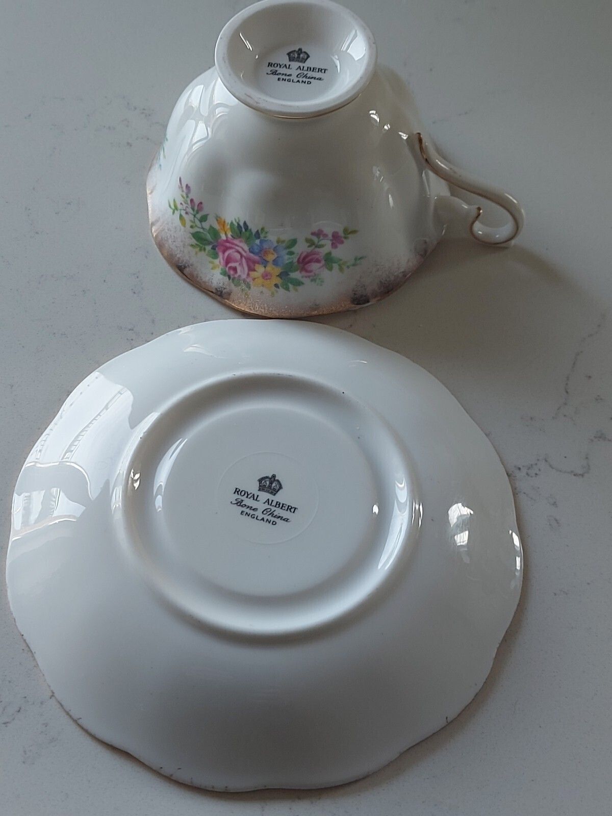 Royal Albert Teacup & Saucer Georgina Rose Pink Gold Tone Trim photo buy