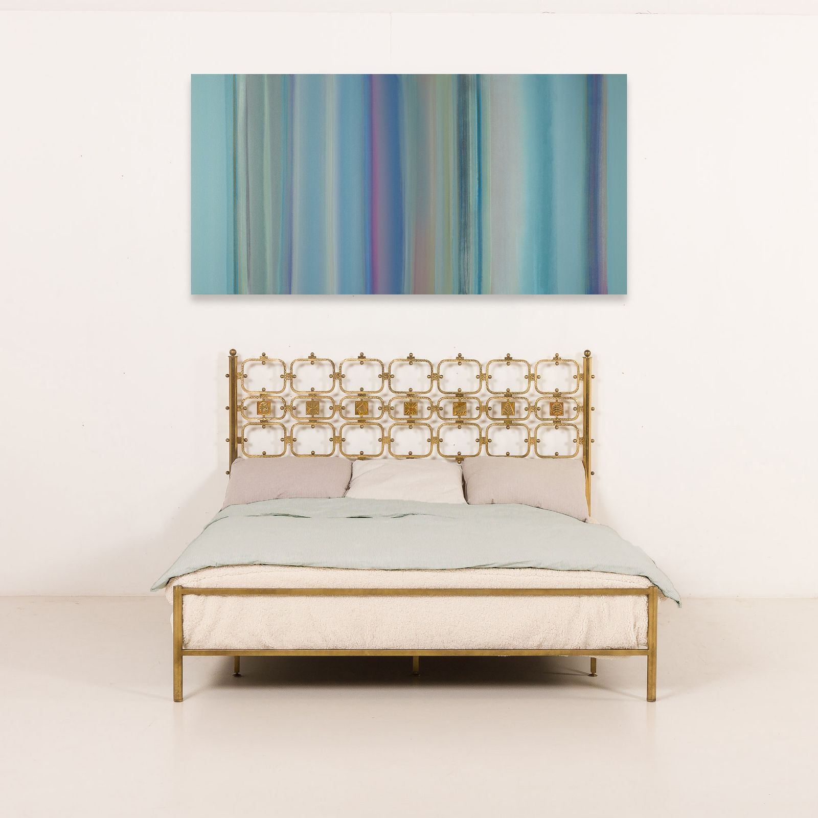 Italian Brass Bed By Ciansky, Shelba And Luciano Frigerio For Frigerio Di Desio, 1960s photo furniture