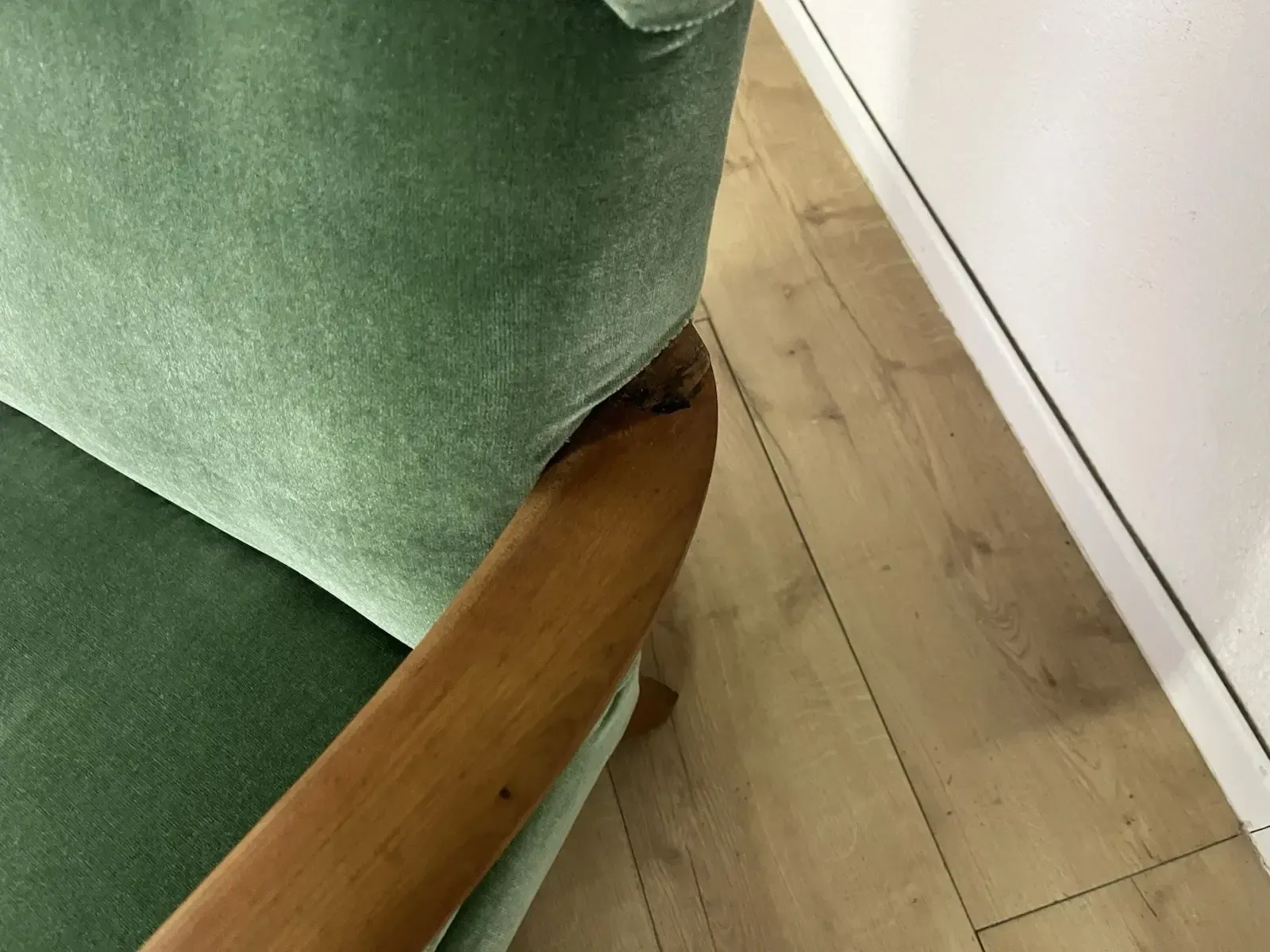 Furniture Buffa 1950s Vintage Design Wooden Footstool With Green Velvet photo