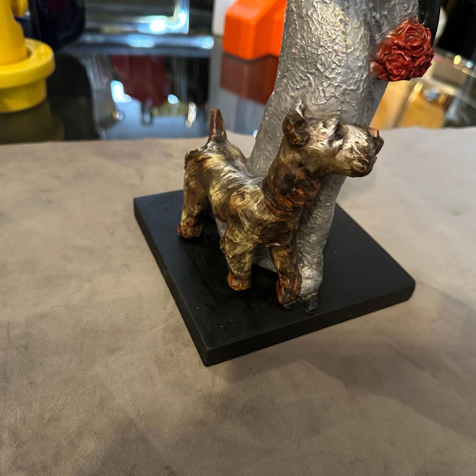 1940s Italian Ceramic Figurine By Mollica, Woman With Fox Terrier photo 712.0