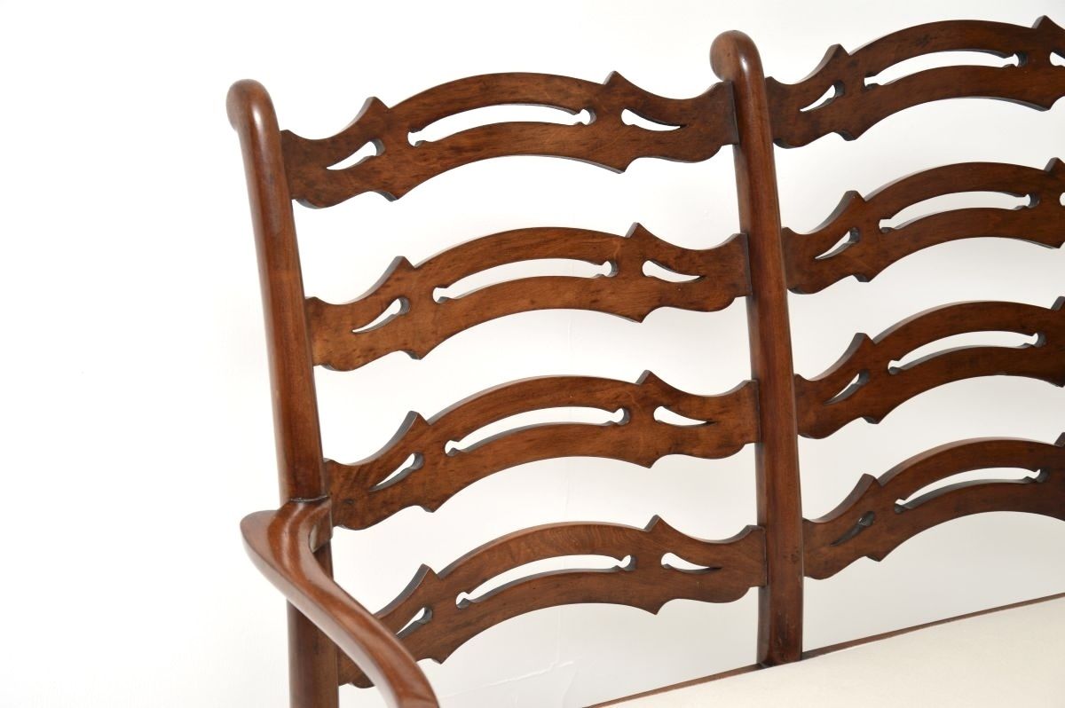 Antique Mahogany Ladderback Settee photo Furniture