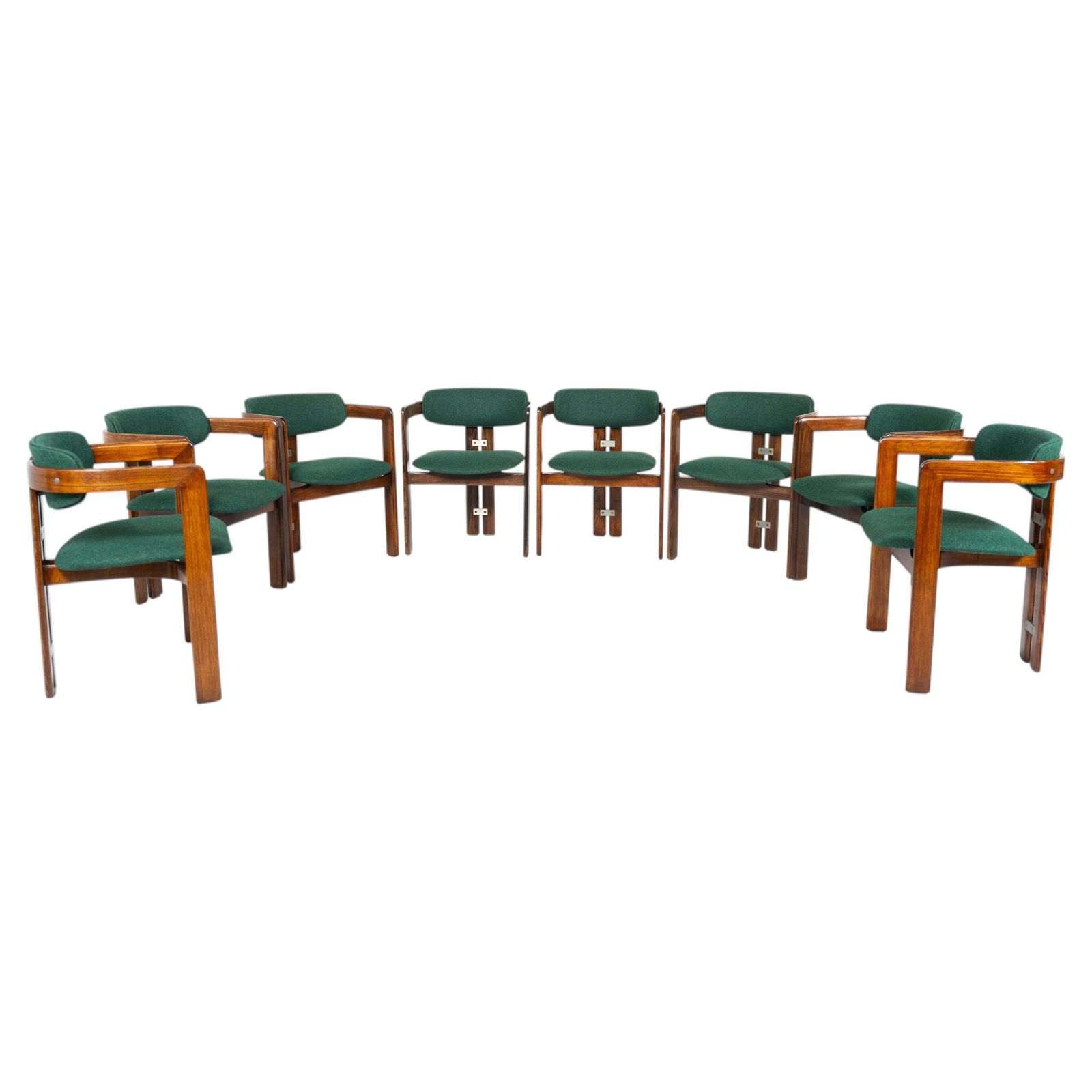 Set Of 8 Pamplona Armchairs By Augusto Savini For Pozzi, Italy, 1960s
