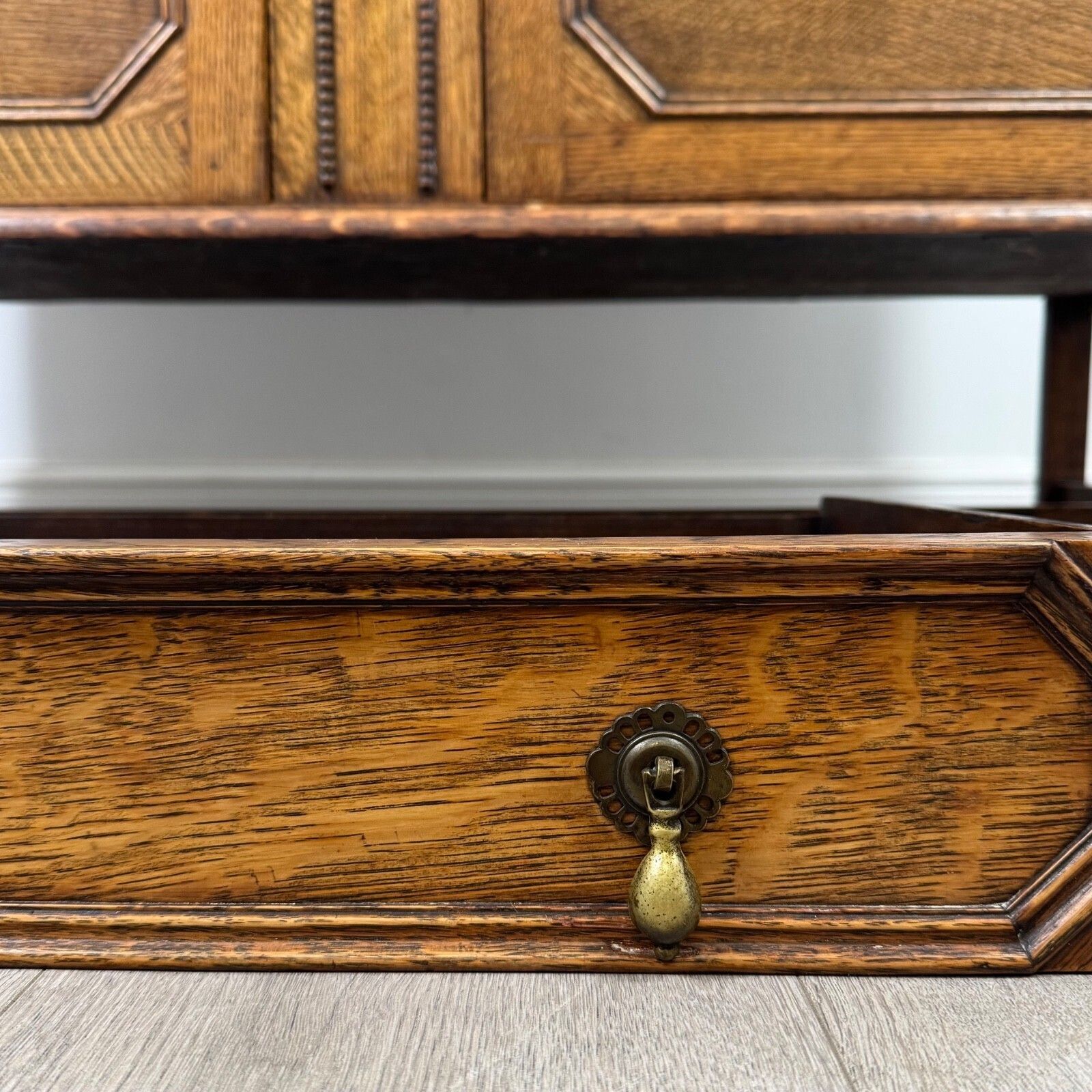 685.0 Antique 20th Century Edwardian Sideboard In Golden Oak ( Af 5436 ) photo