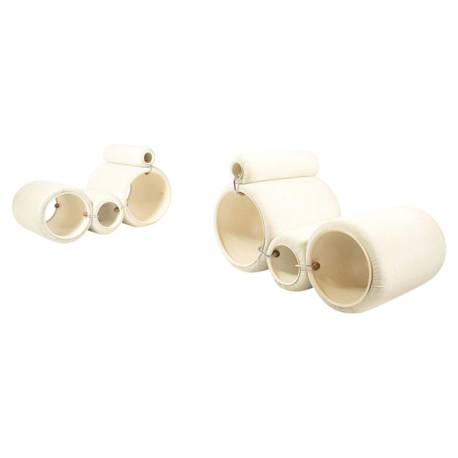 Early Edition Pair Of Joe Colombo Tube Chair For Flexform, Italy