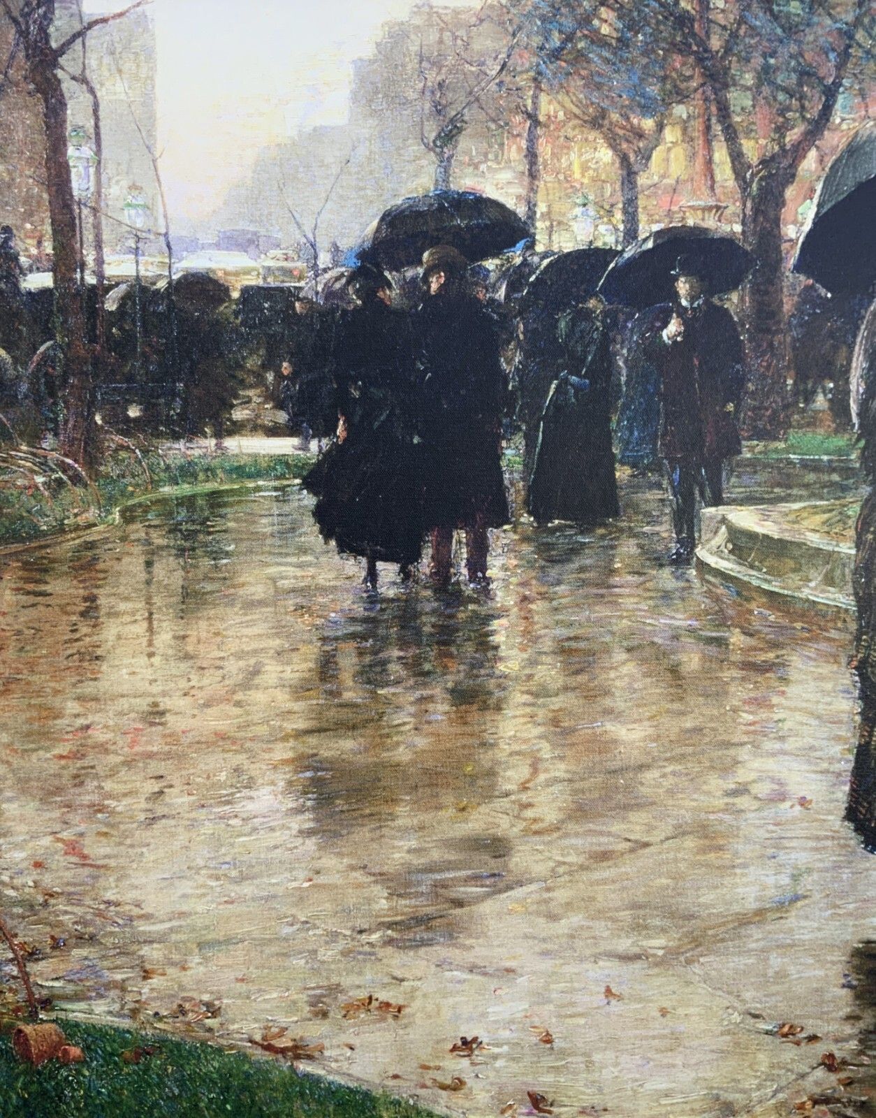 Large Impressionist Parisian City Print On Canvas Picture Decorative Gilt Frame photo buy
