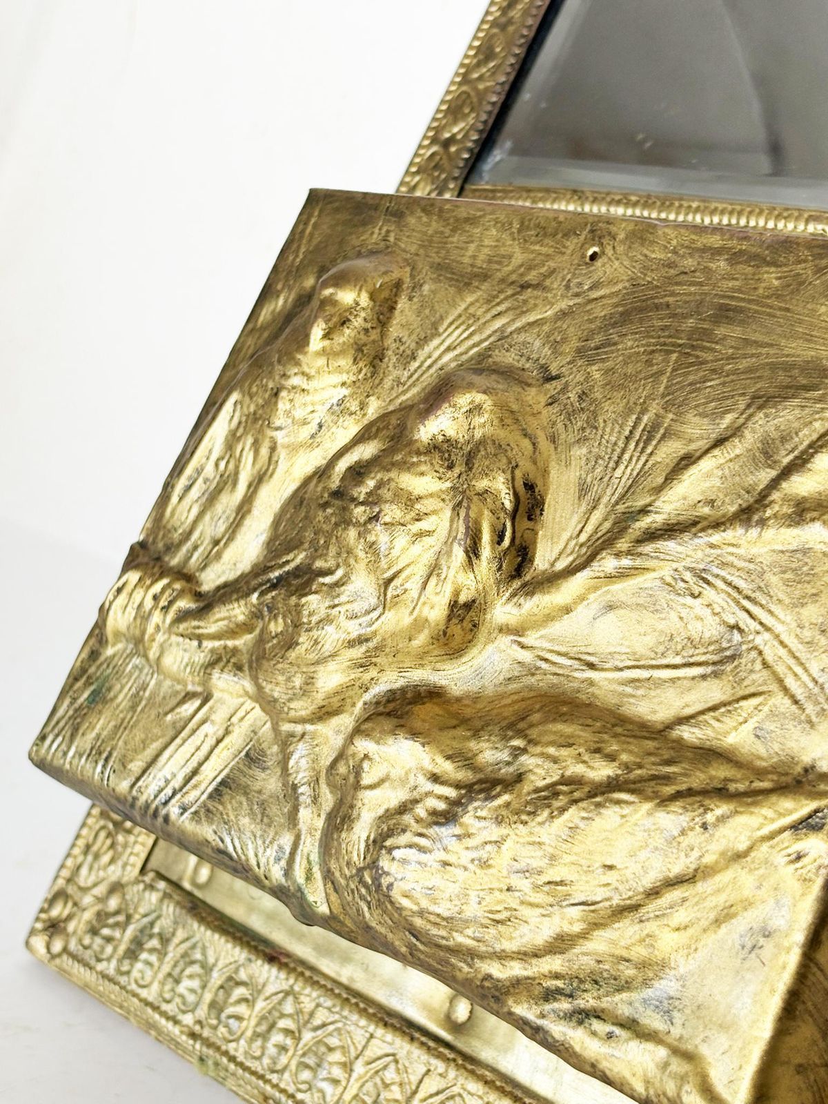 Letter Holder, Gilded Mirror, France, 1970 photo vintage