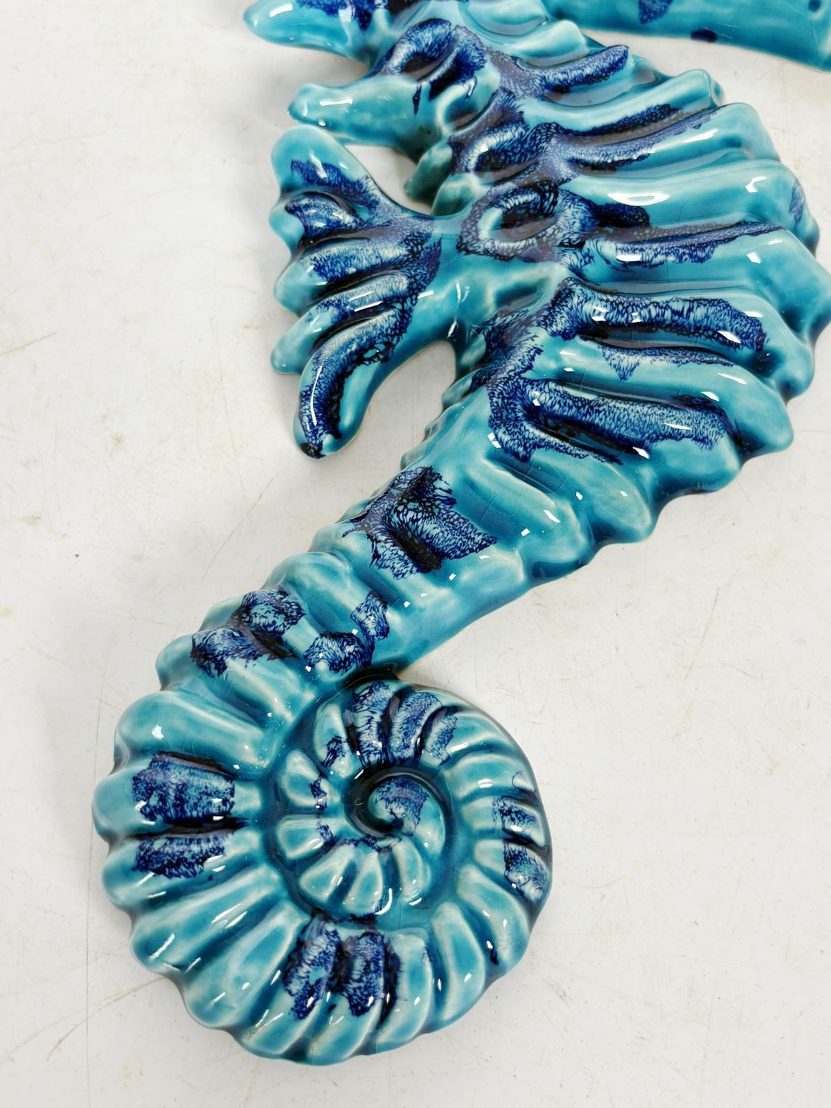 Blue Wall Decoration Made Of Glazed Ceramic, France, 1970 photo 480.0