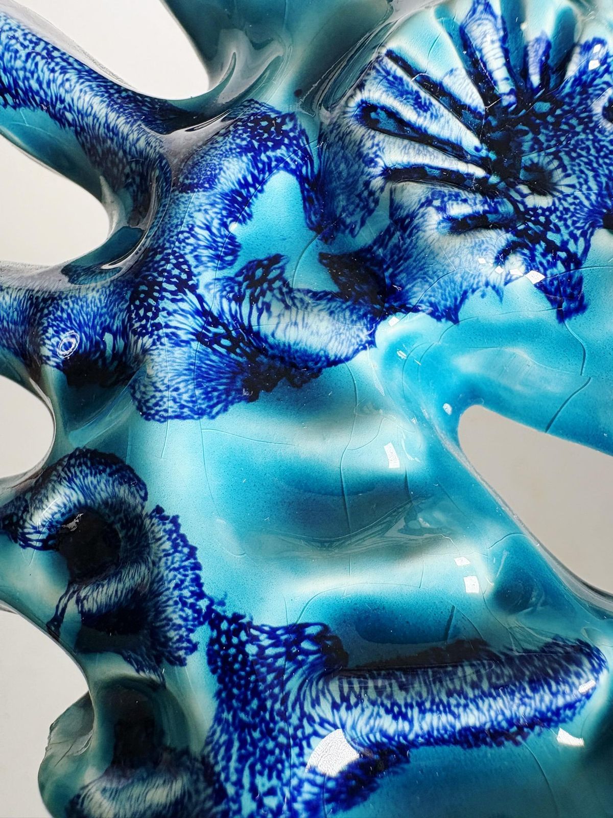 480.0 Blue Wall Decoration Made Of Glazed Ceramic, France, 1970 photo