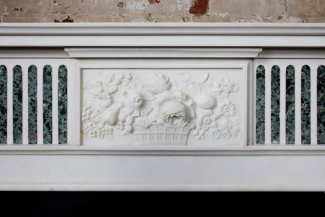 1920s Copy Of A Regency Marble Fireplace With Green Verdi Inlay photo Home Fixtures