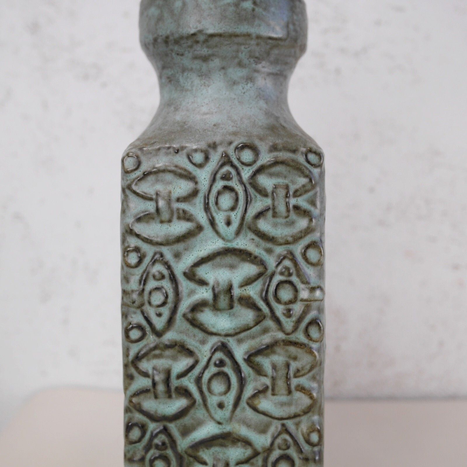 Vintage West German Mid Century Fat Lava Blues Greens Bay Vase #103151 photo vintage