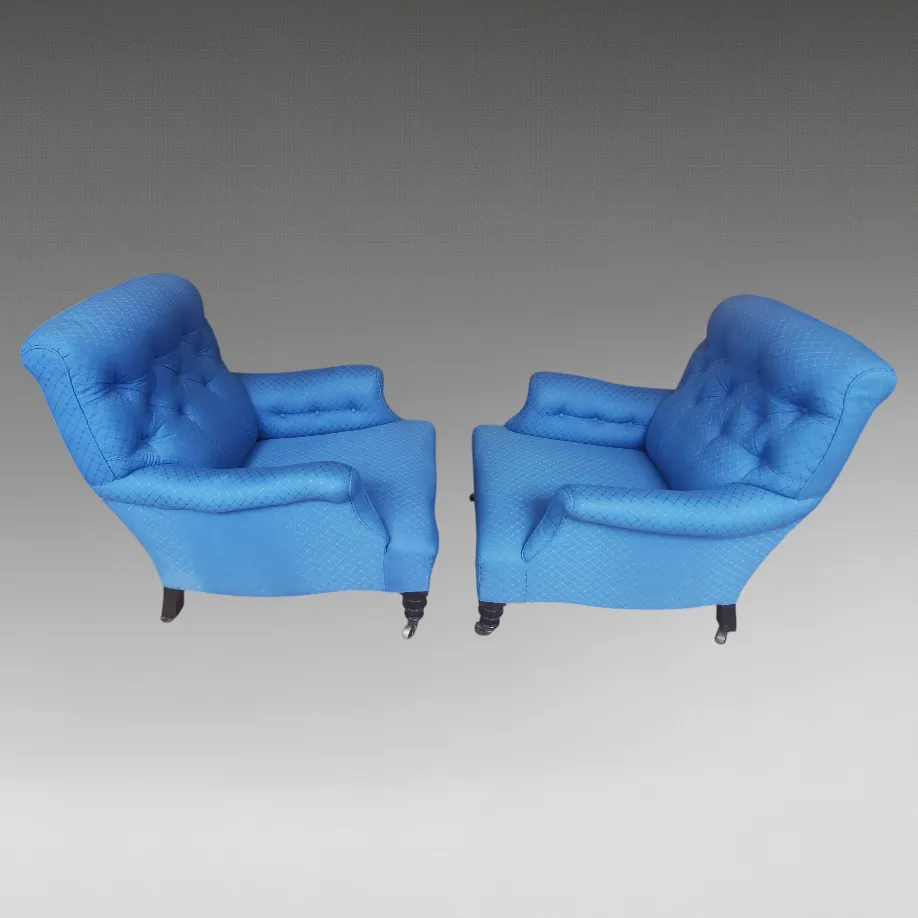 A Pair Of Late 19th Century Button Back ‘Howard’ Style Armchairs photo Furniture