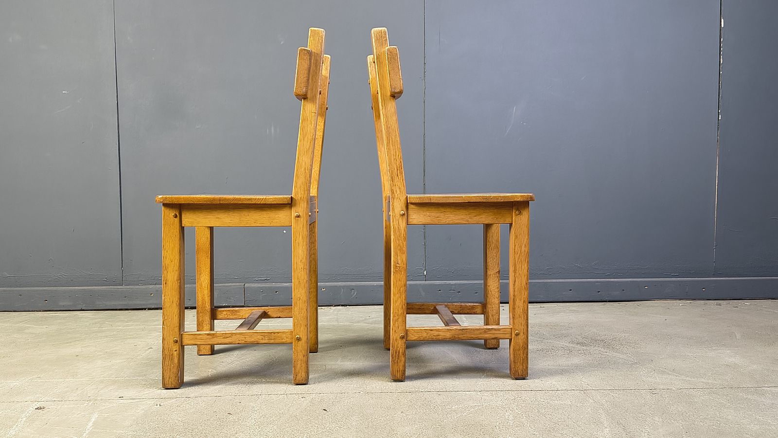 Vintage Oak Brutalist Chairs, 1960s   Set Of 6 photo Furniture
