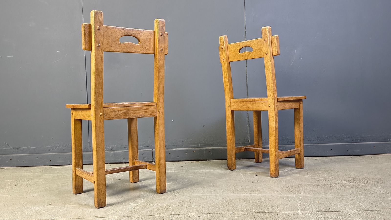 Vintage Oak Brutalist Chairs, 1960s   Set Of 6 photo 900.0