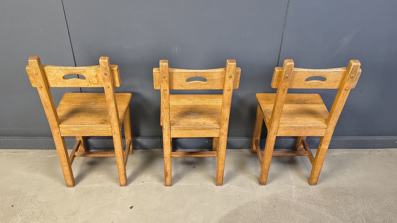 Vintage Oak Brutalist Chairs, 1960s   Set Of 6 photo buy