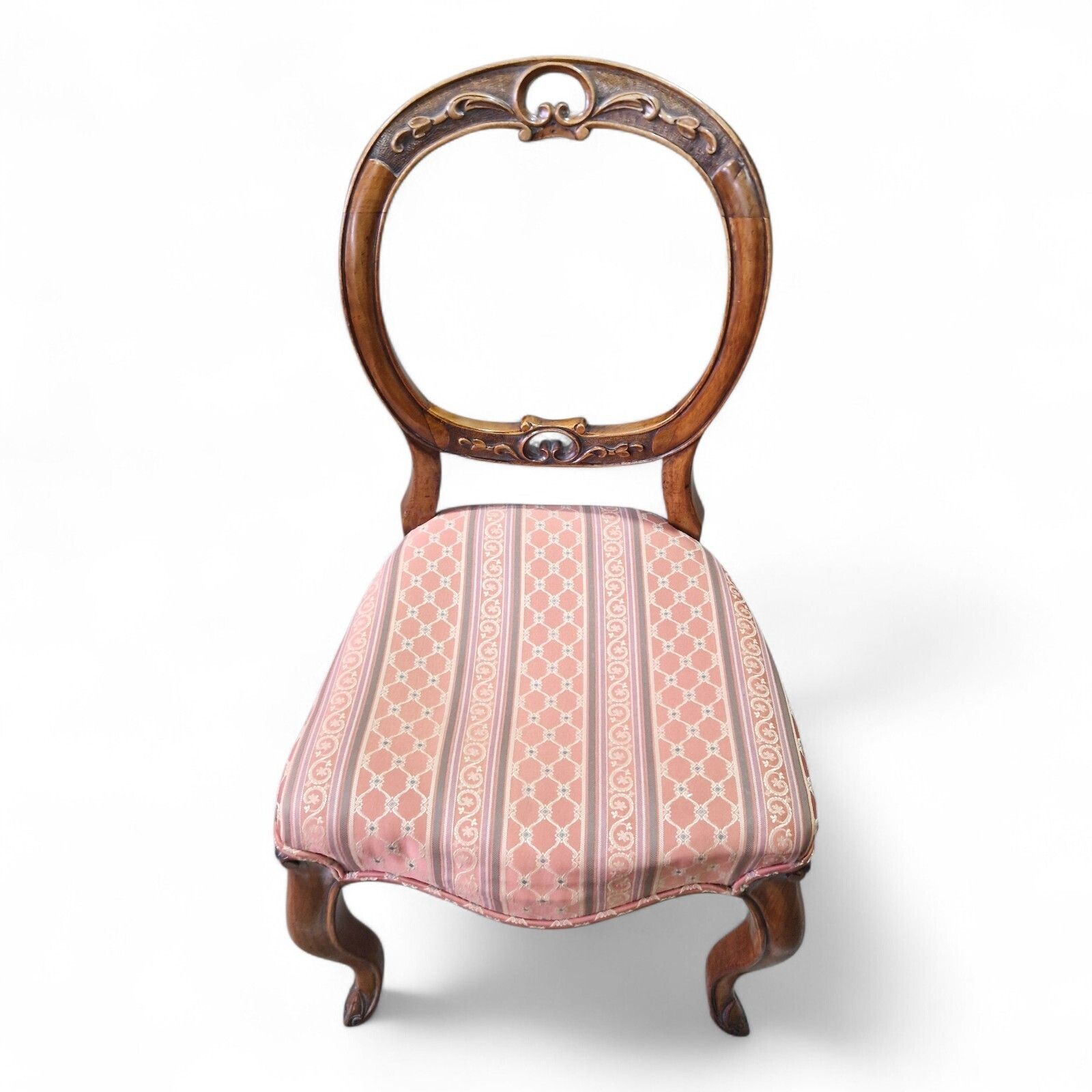 Victorian Walnut Balloon Back Chairs Set 4 Cabriole Legs Antique Carved Seating photo buy