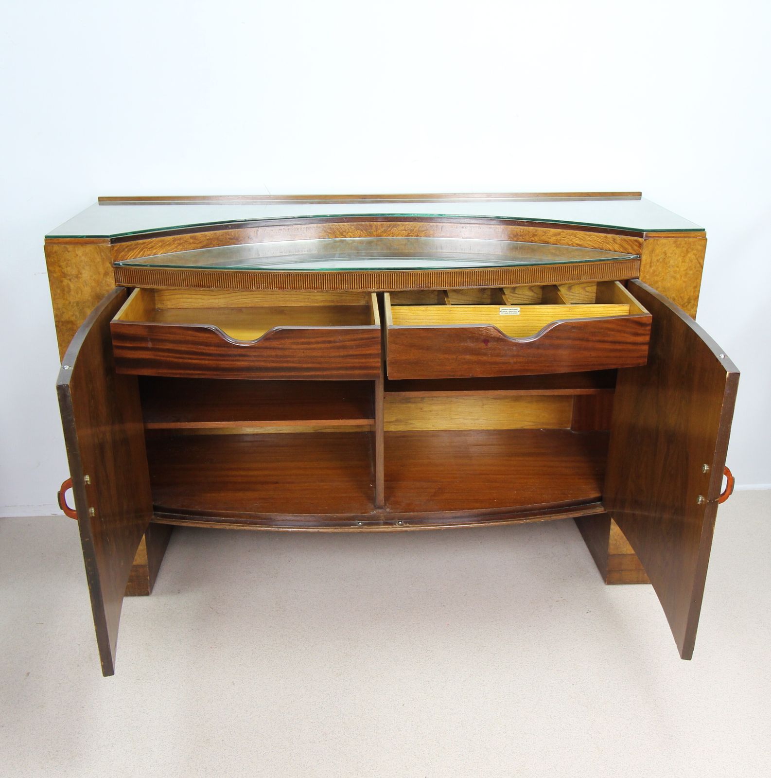 A Rare John Walker & Sons Art Deco Walnut Veneered Sideboard – Made In Scotland photo vinterior