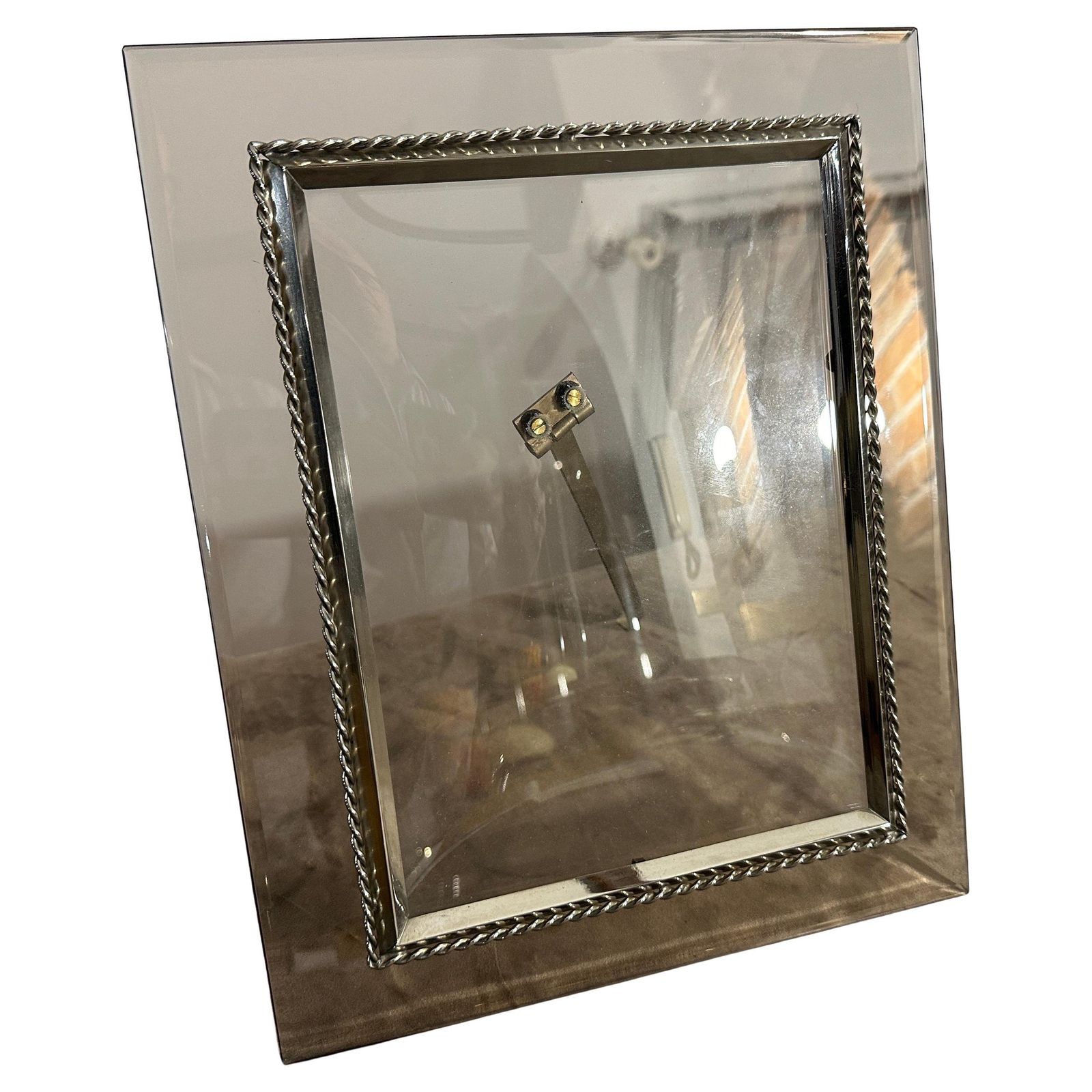 1960s High Quality Mid Century Modern Smoked Glass Italian Picture Frame