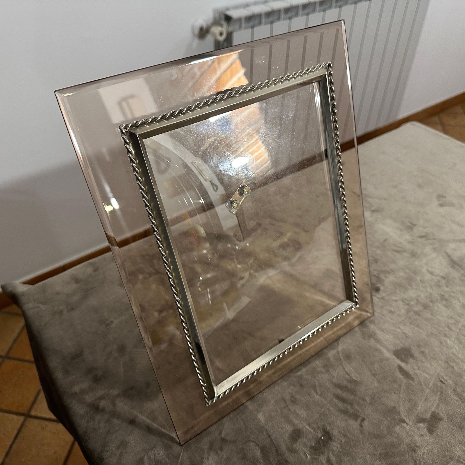 1960s High Quality Mid Century Modern Smoked Glass Italian Picture Frame photo vinterior