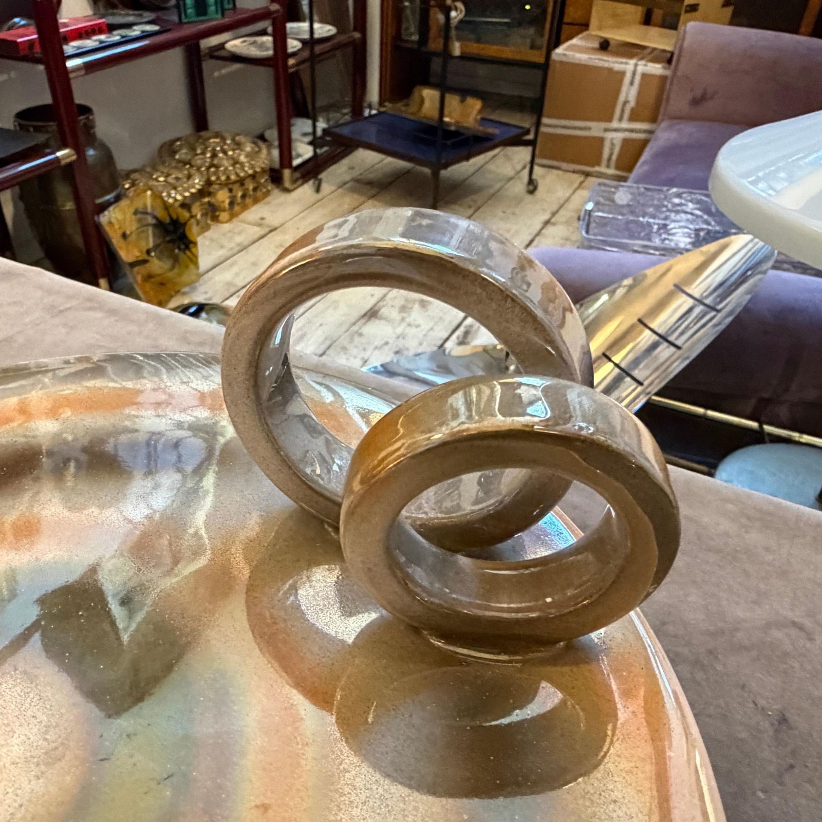 A Rare 1950s Mid Century Modern " Lustro " Italian Ceramic Centerpiece photo Home Decor