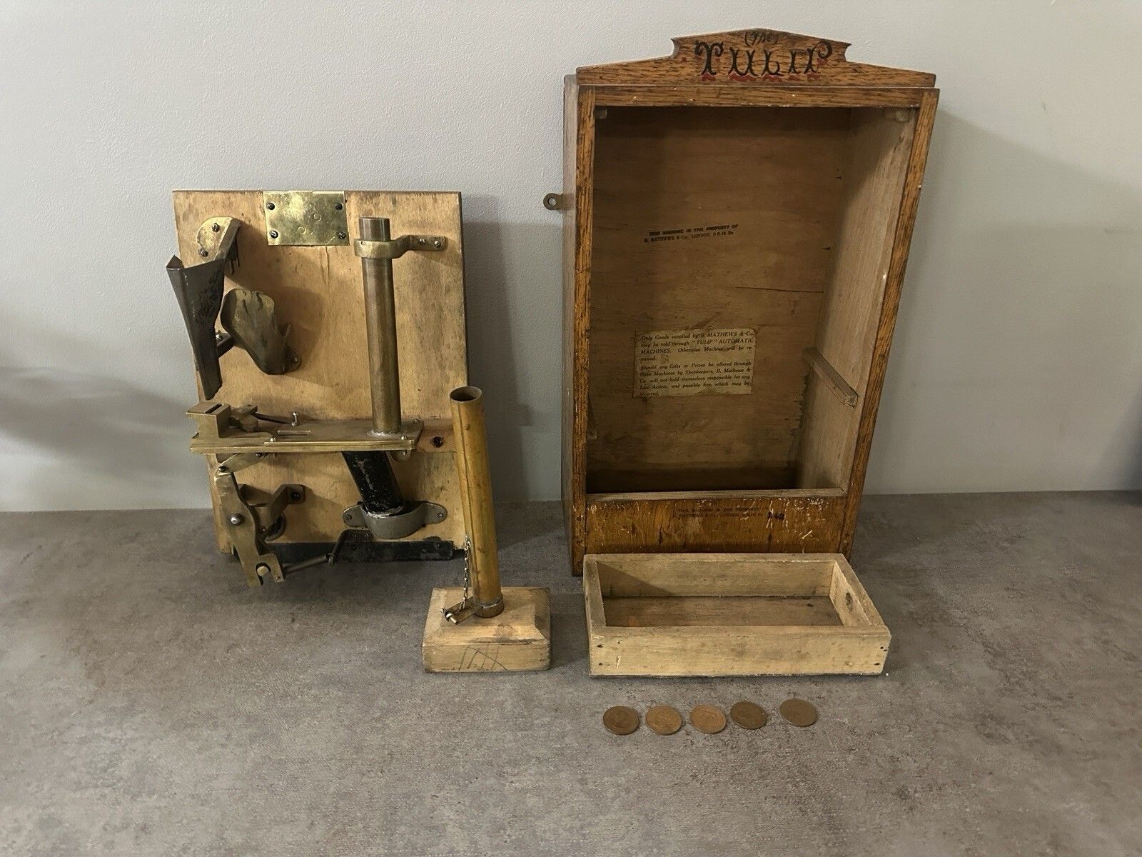 Antique Edwardian “Tulip” Tuppenny Coin Operated Token Machine B. Mathews London photo buy
