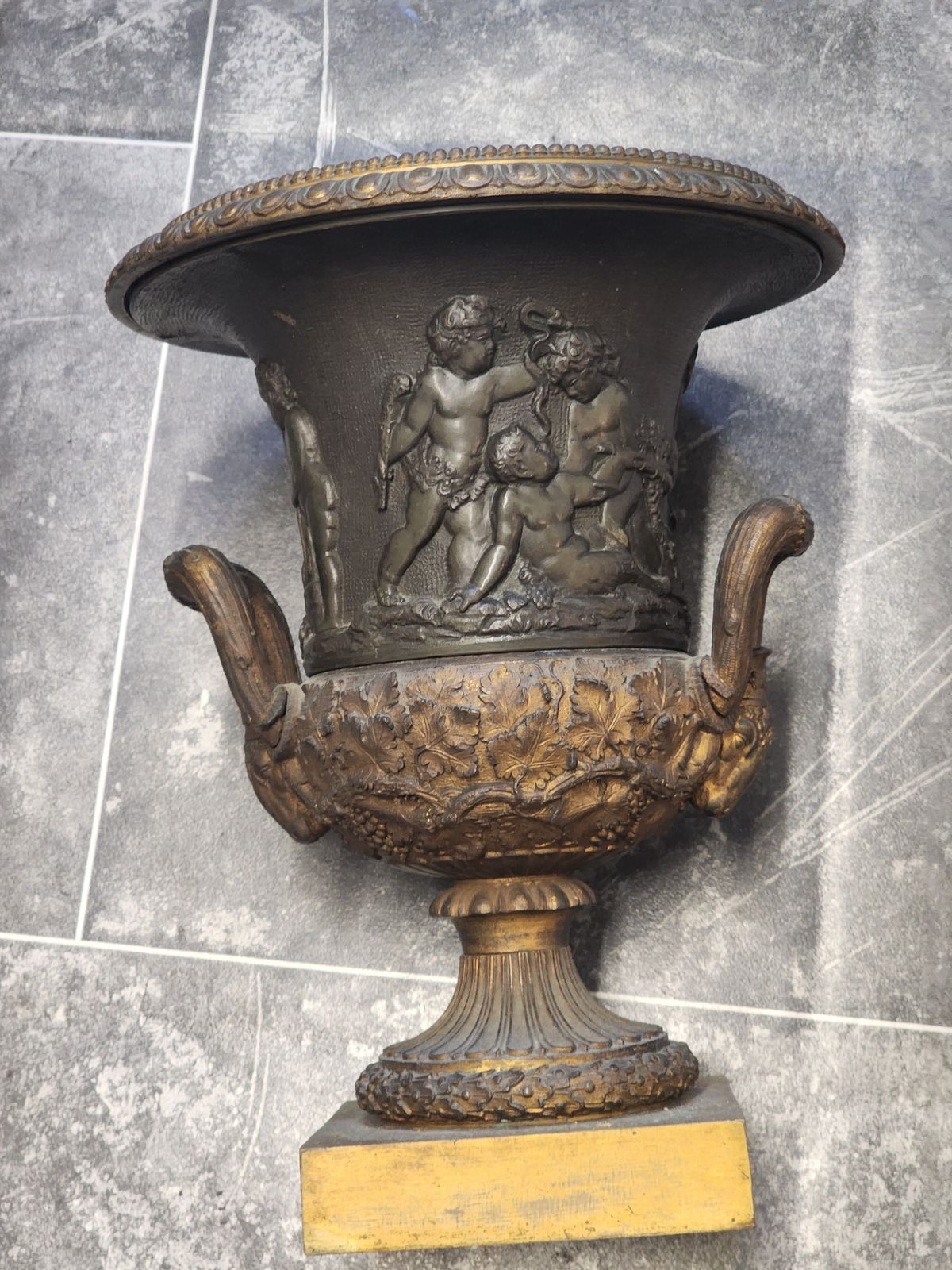 19th Century Grand Tour Bronze Medici Style Urn photo vintage