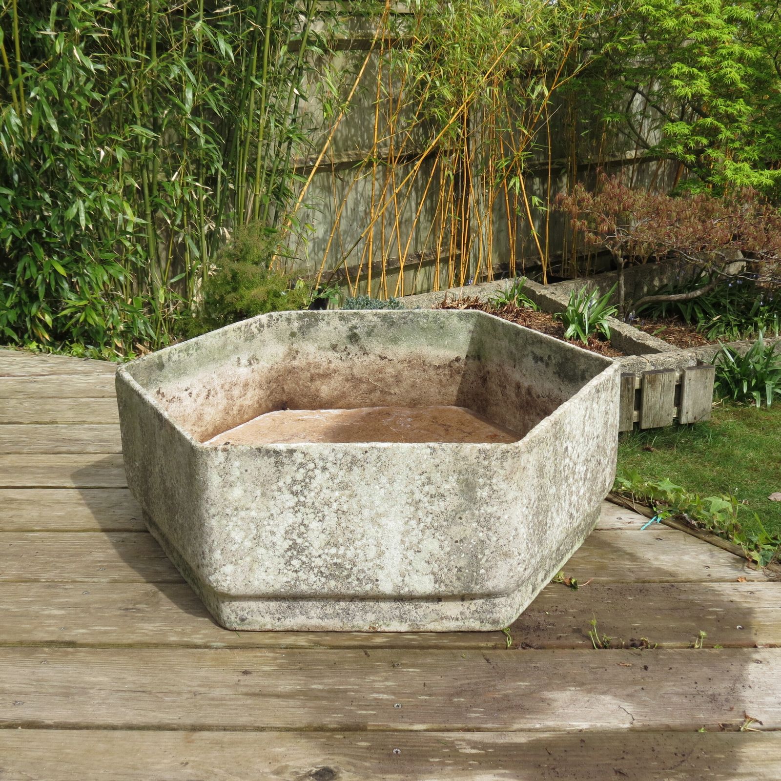 Large Hexagon Concrete Garden Planter 1970s photo furniture