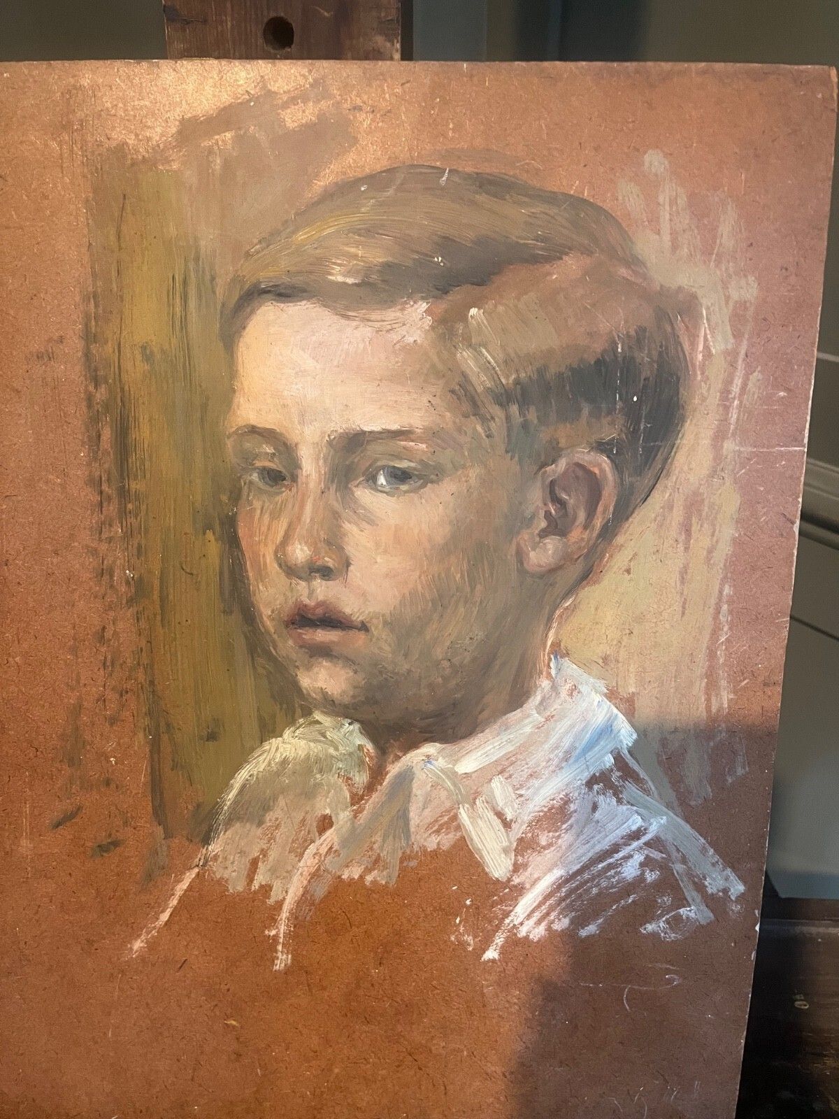 Vintage Oil Portrait By Margaret J. Ballardie Young Boy Circa 1950’s photo buy