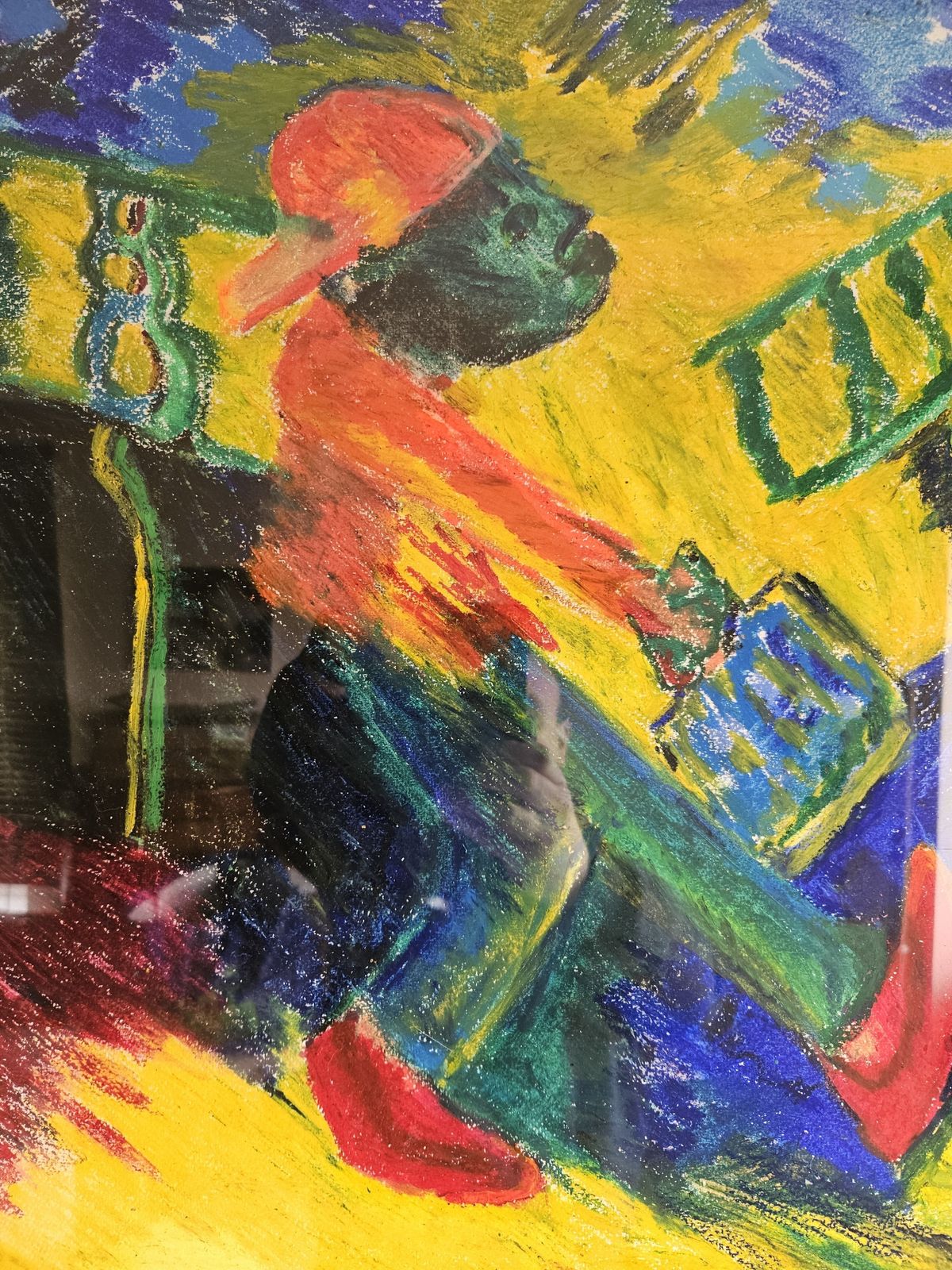 Oil Pastel Art Multicoloured  Punk Rock Abstract Theme 21st Century Art photo for sale