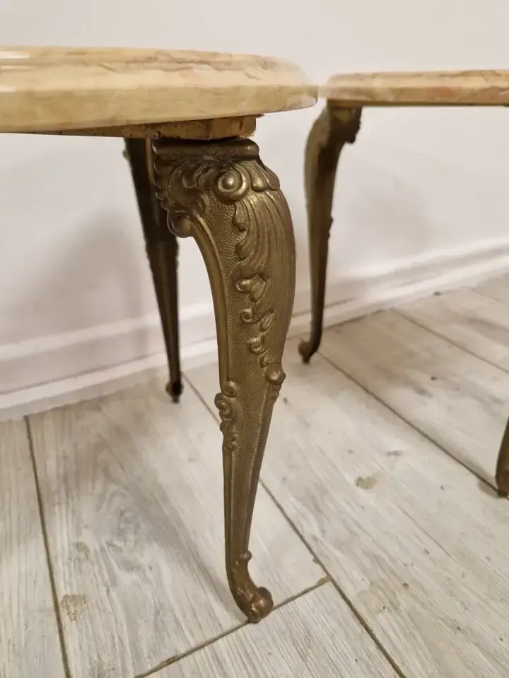 Antique French Bedside Tables With Marble Top photo Furniture