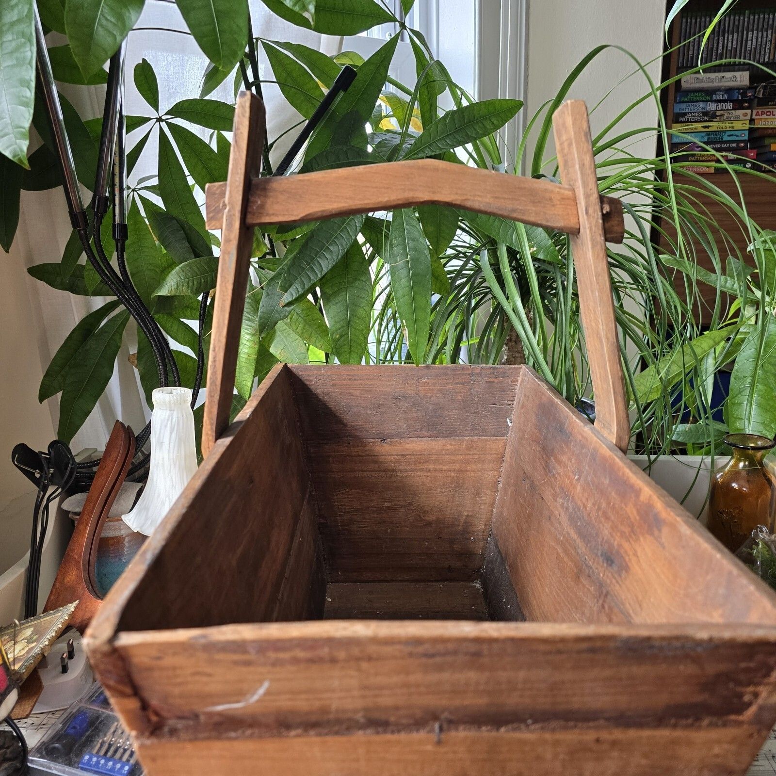 Antique Wooden Trug Chinese Rice Grains Vegetables Old World Rustic Country photo 125.0