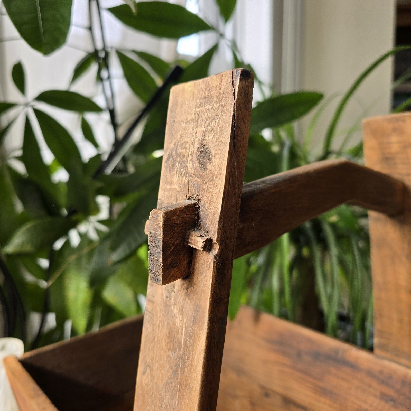 Home Decor Antique Wooden Trug Chinese Rice Grains Vegetables Old World Rustic Country photo